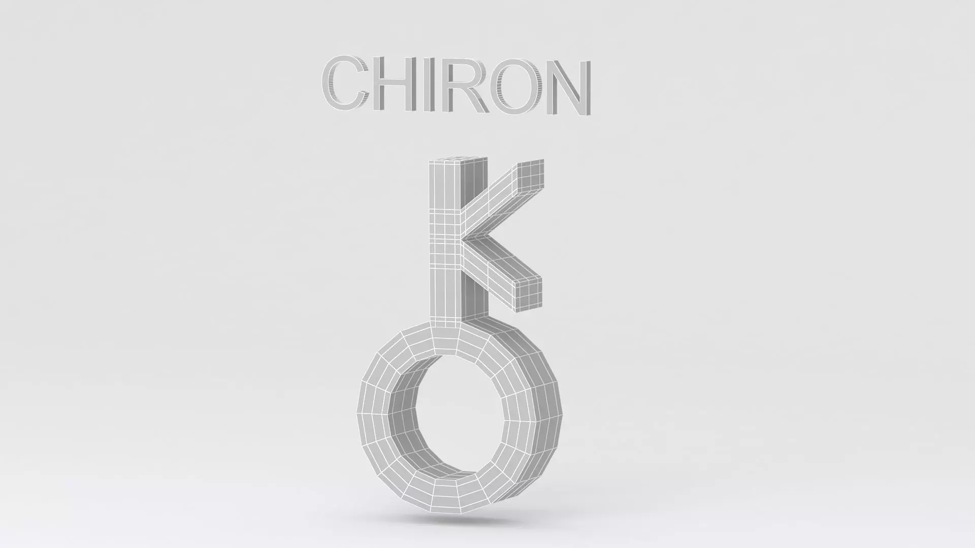 astrological sign solar system CHIRON 3D model_6