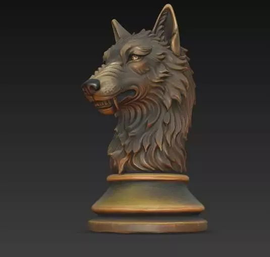 Craftsmanship on the Board This unique wolf piece commands Free 3D print model