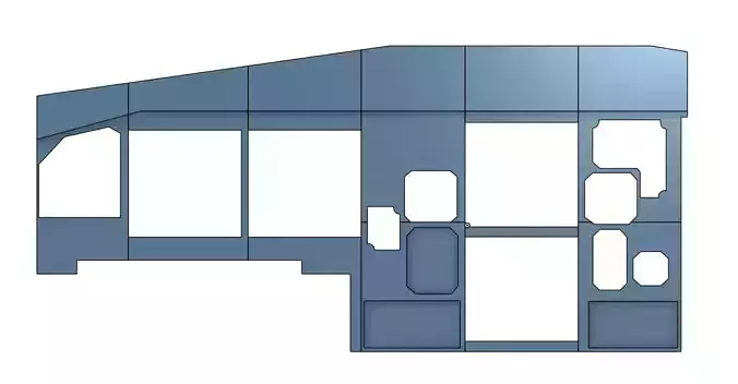 A320 Main Panel Modular 11-Part 3D Printable for Home Cockpit