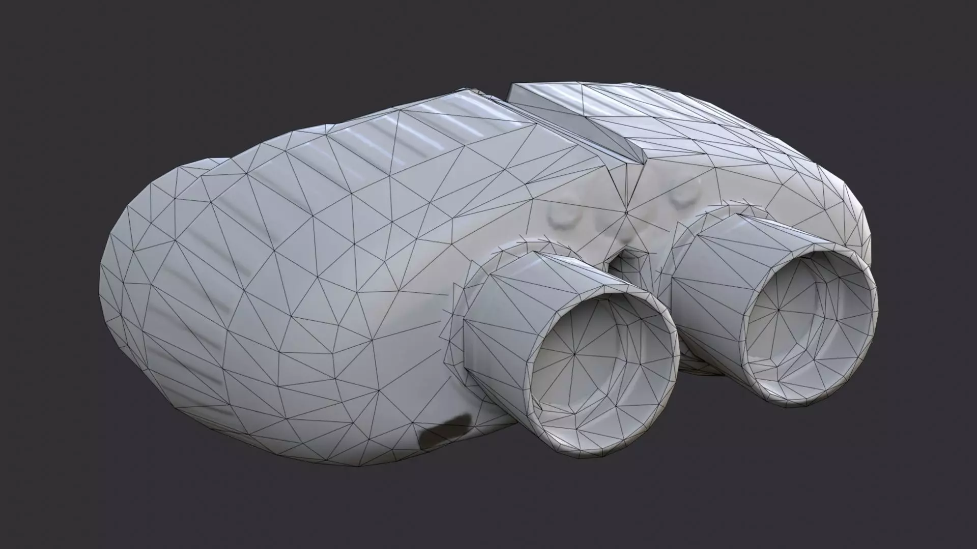 Rugged Binoculars with Dual Lenses for Outdoors Low-poly 3D model_7