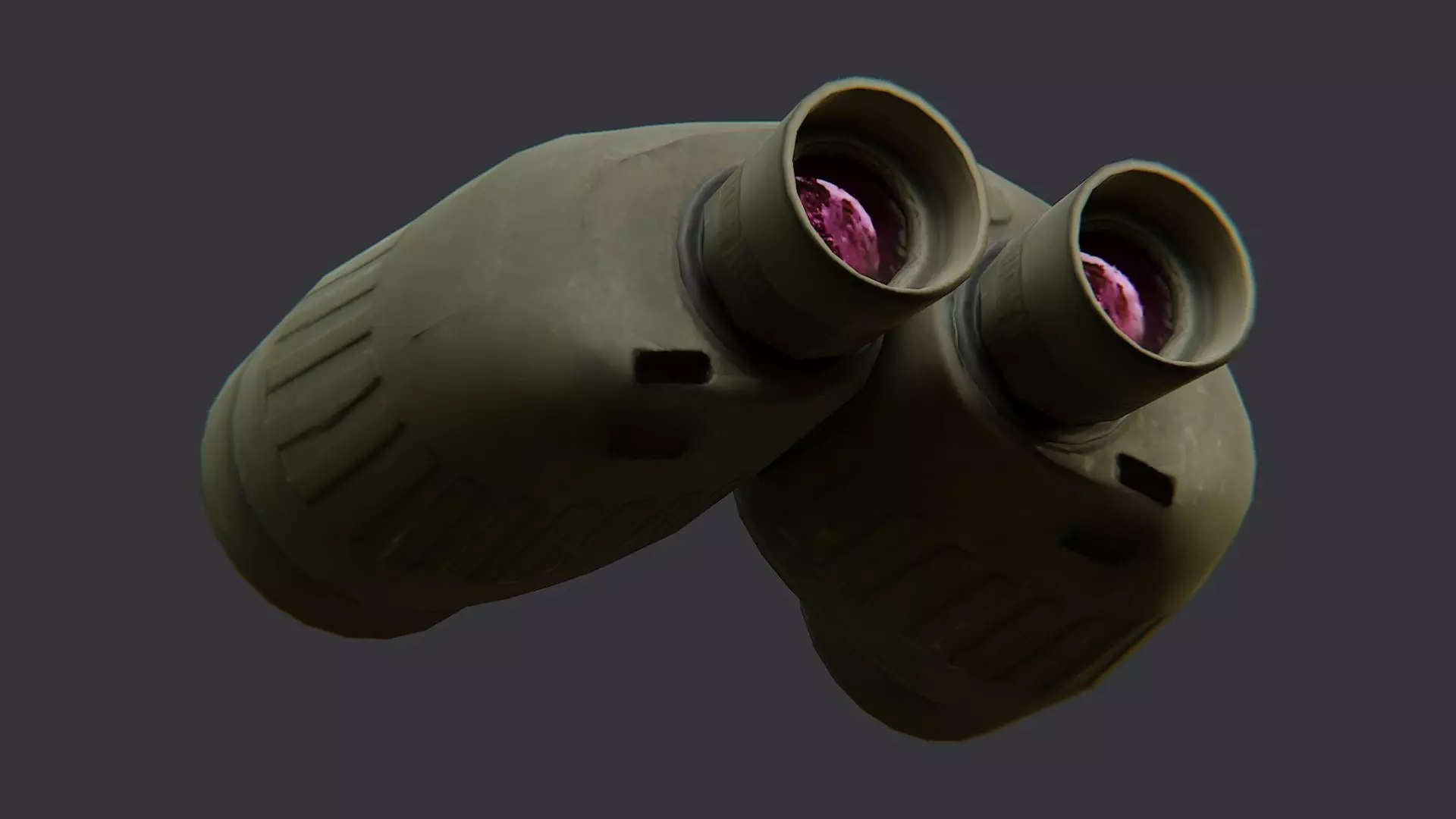 Rugged Binoculars with Dual Lenses for Outdoors Low-poly 3D model_5