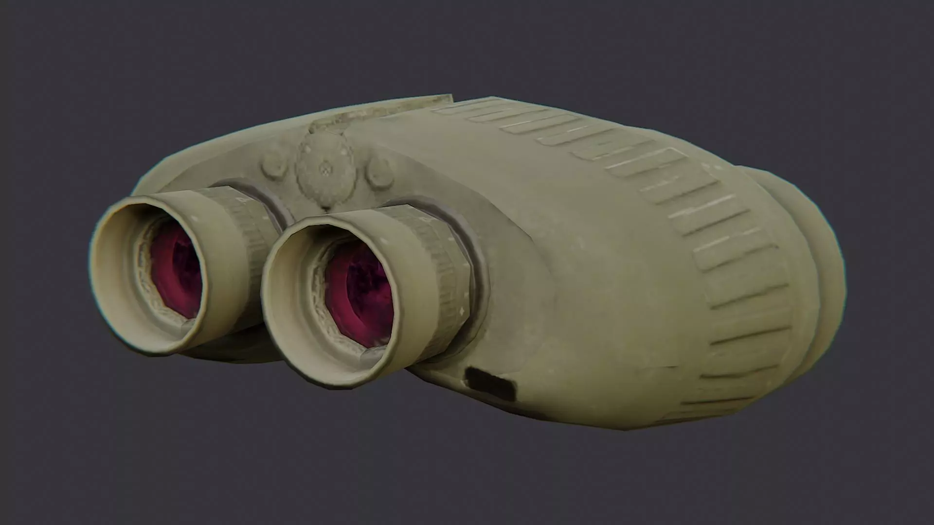 Rugged Binoculars with Dual Lenses for Outdoors Low-poly 3D model_2