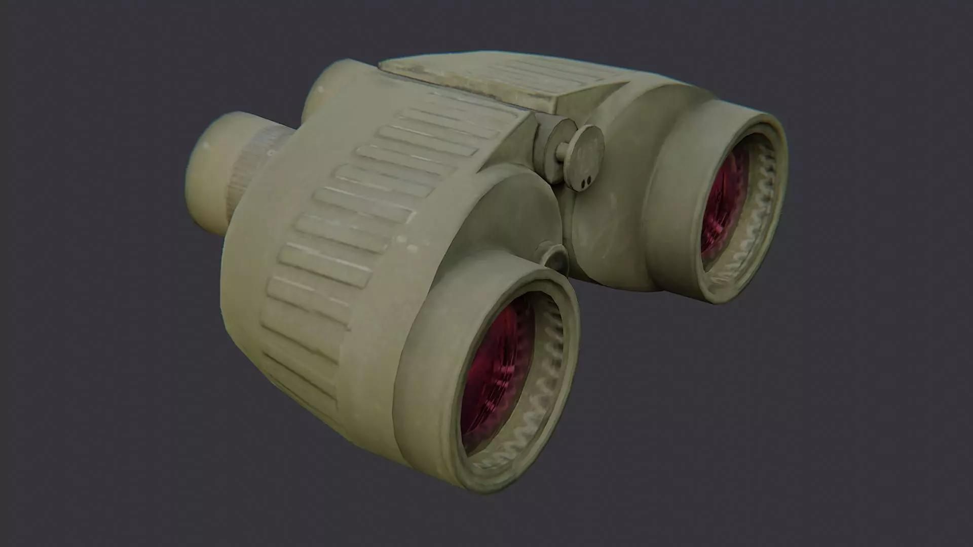 Rugged Binoculars with Dual Lenses for Outdoors Low-poly 3D model_3