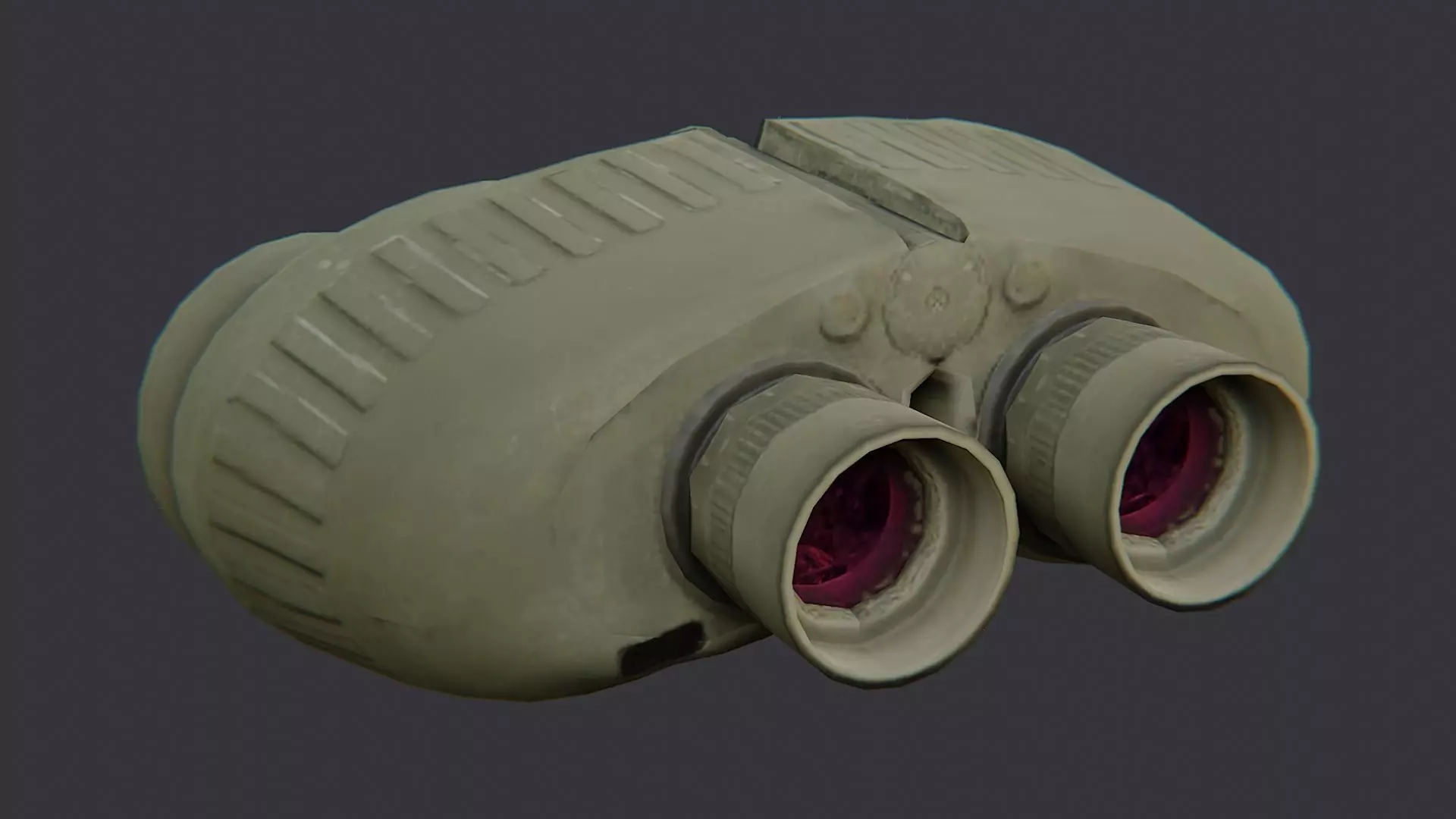 Rugged Binoculars with Dual Lenses for Outdoors Low-poly 3D model_0