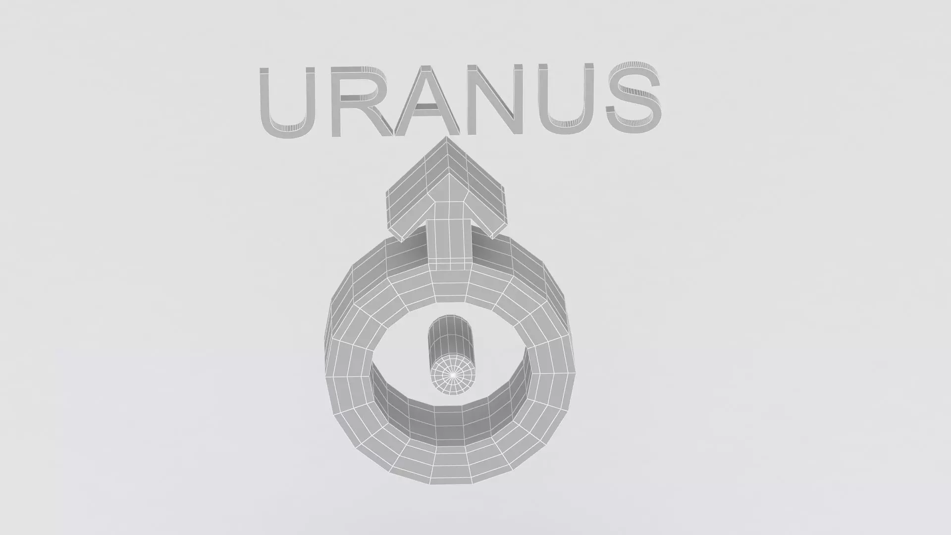 astrological sign solar system URANUS 3D model_8