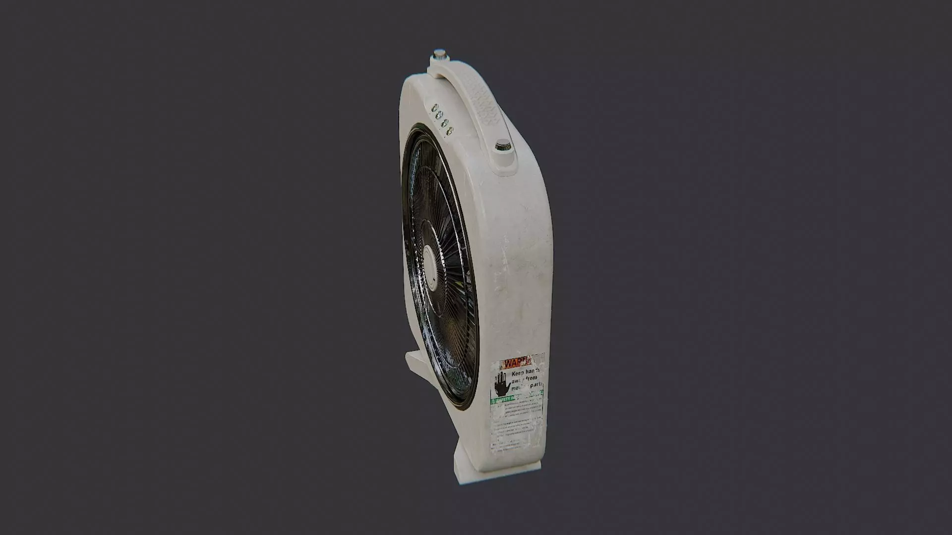 Equipment Box Fan for Industrial Cooling Low-poly 3D model_3