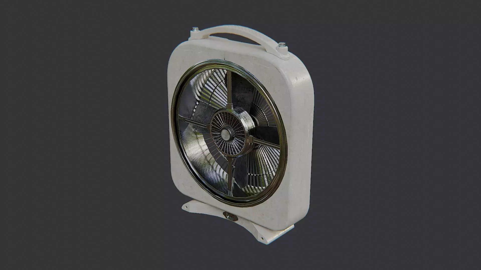 Equipment Box Fan for Industrial Cooling Low-poly 3D model_1