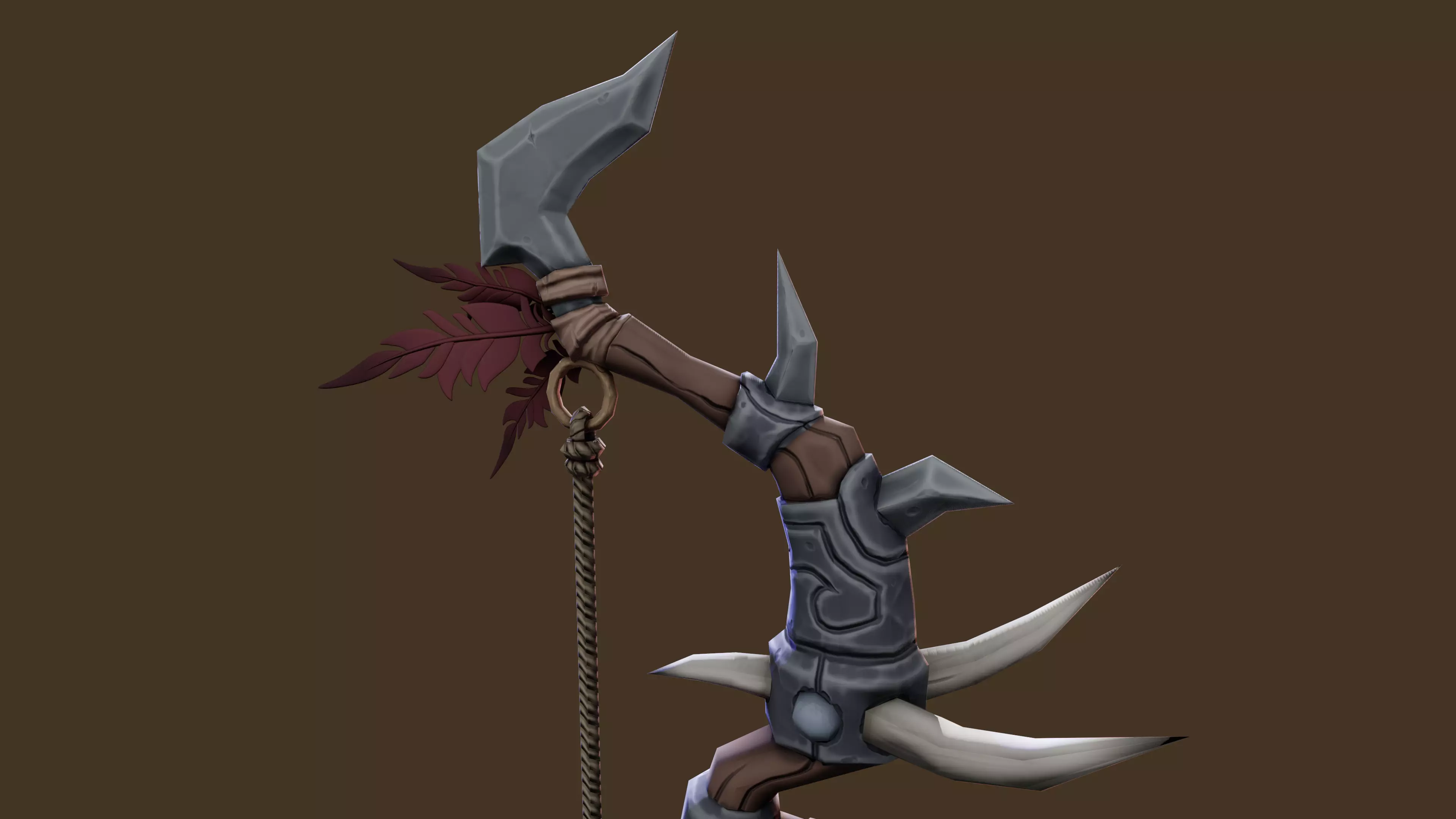 Fantasy Bow Game Ready Low Poly Asset Low-poly 3D model_5