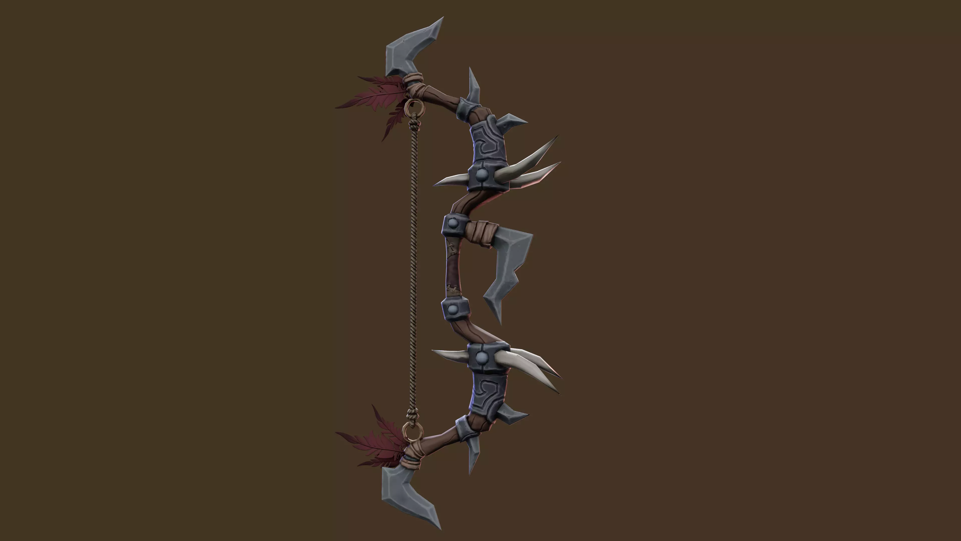 Fantasy Bow Game Ready Low Poly Asset Low-poly 3D model_4