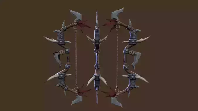 Fantasy Bow Game Ready Low Poly Asset Low-poly 3D model