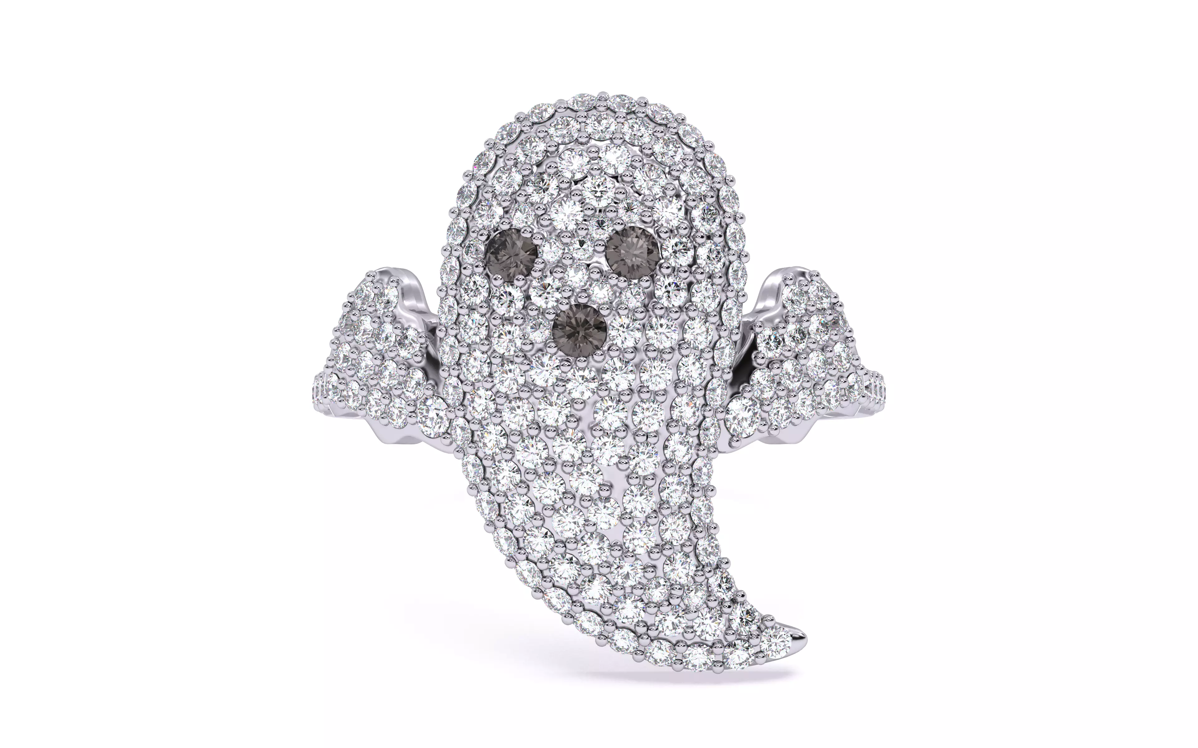 Halloween Ghost Spooky Ring 3dm stl renders details 3D print model_15