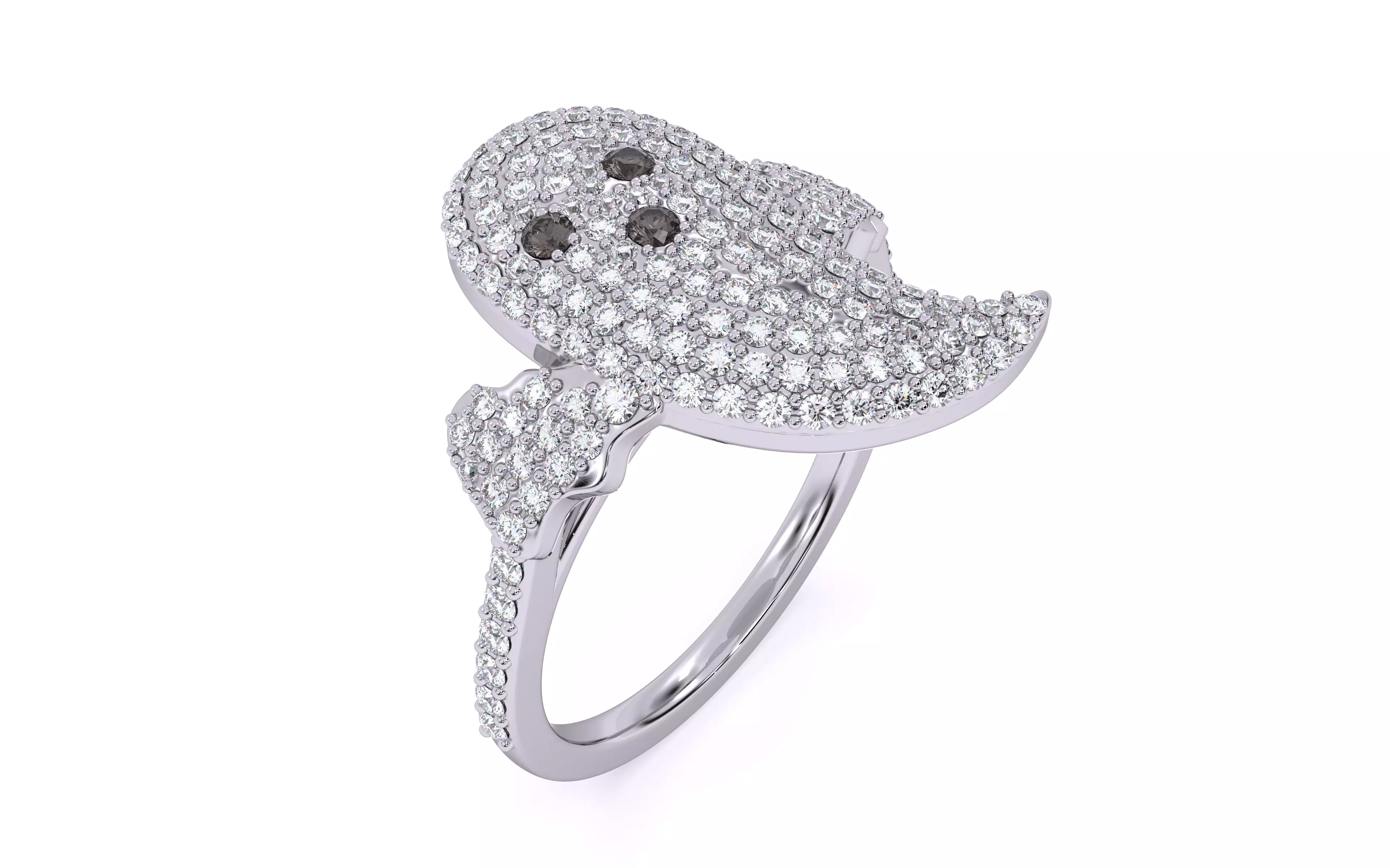 Halloween Ghost Spooky Ring 3dm stl renders details 3D print model_29