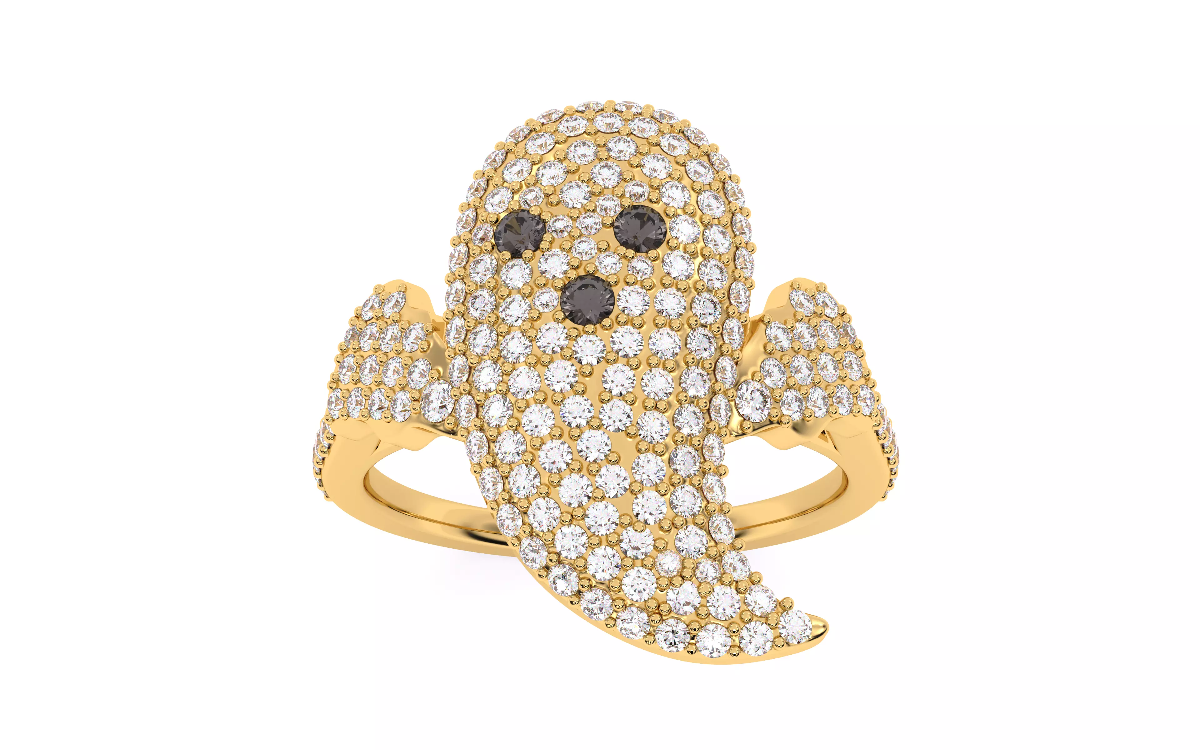 Halloween Ghost Spooky Ring 3dm stl renders details 3D print model_5