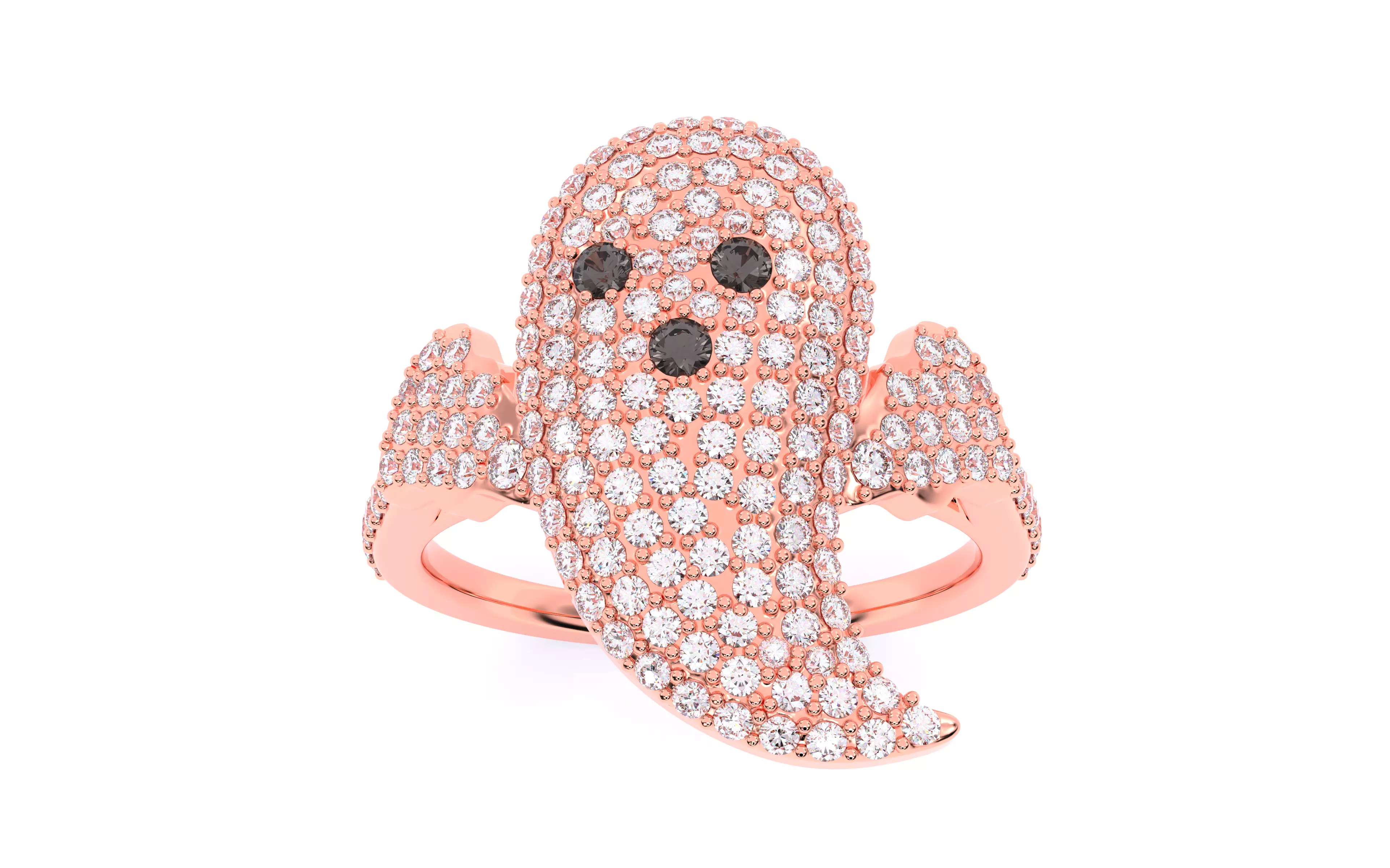 Halloween Ghost Spooky Ring 3dm stl renders details 3D print model_8