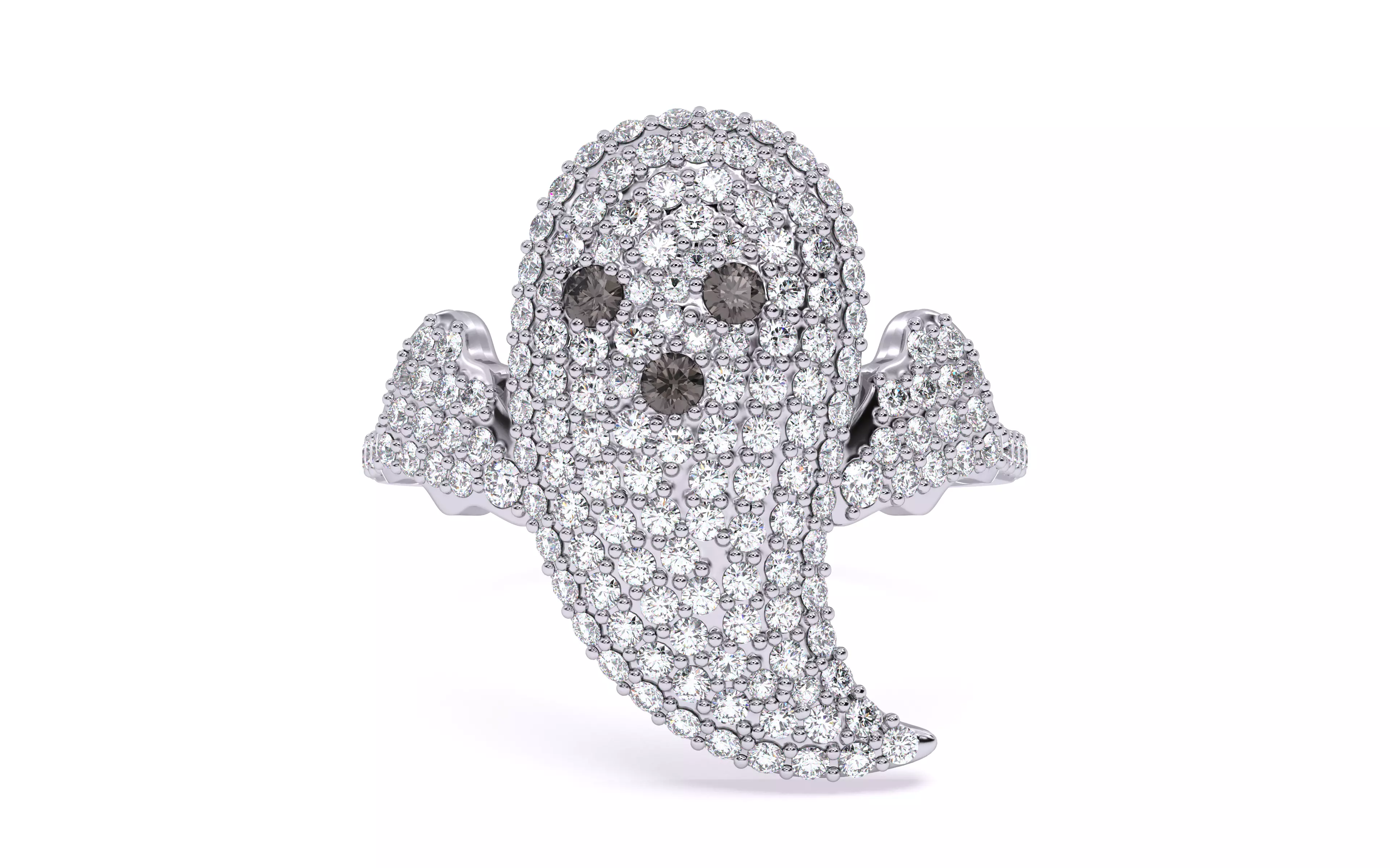 Halloween Ghost Spooky Ring 3dm stl renders details 3D print model_14