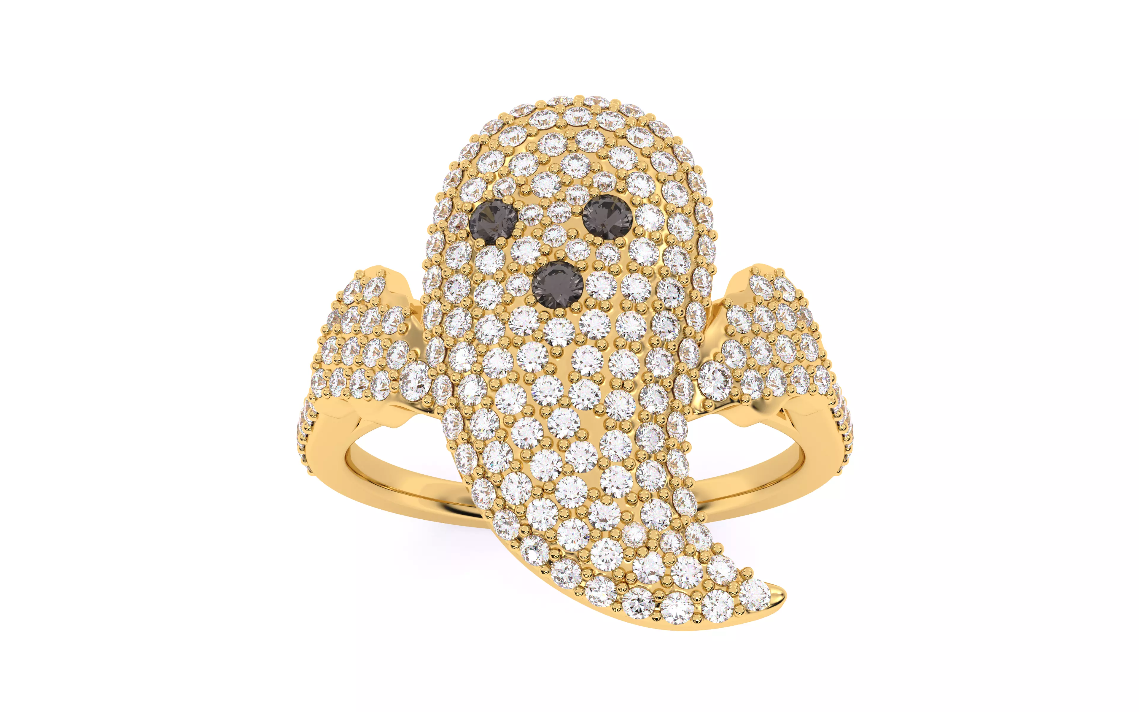 Halloween Ghost Spooky Ring 3dm stl renders details 3D print model_4