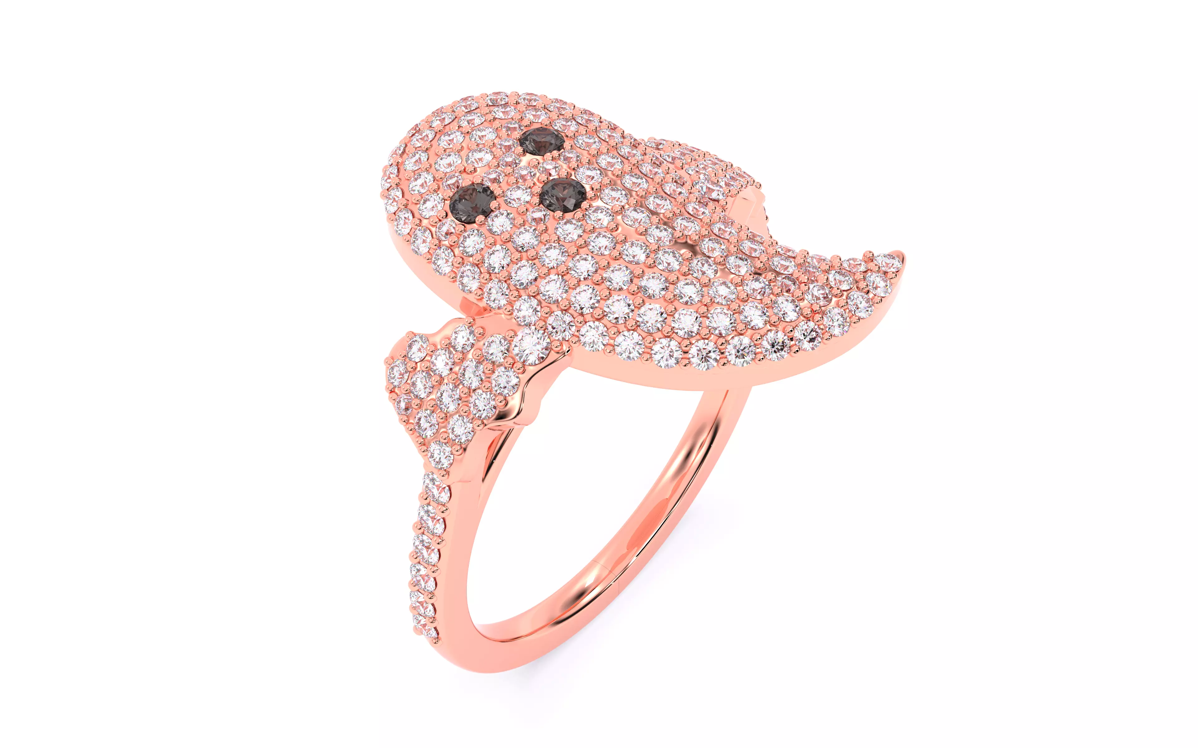 Halloween Ghost Spooky Ring 3dm stl renders details 3D print model_28