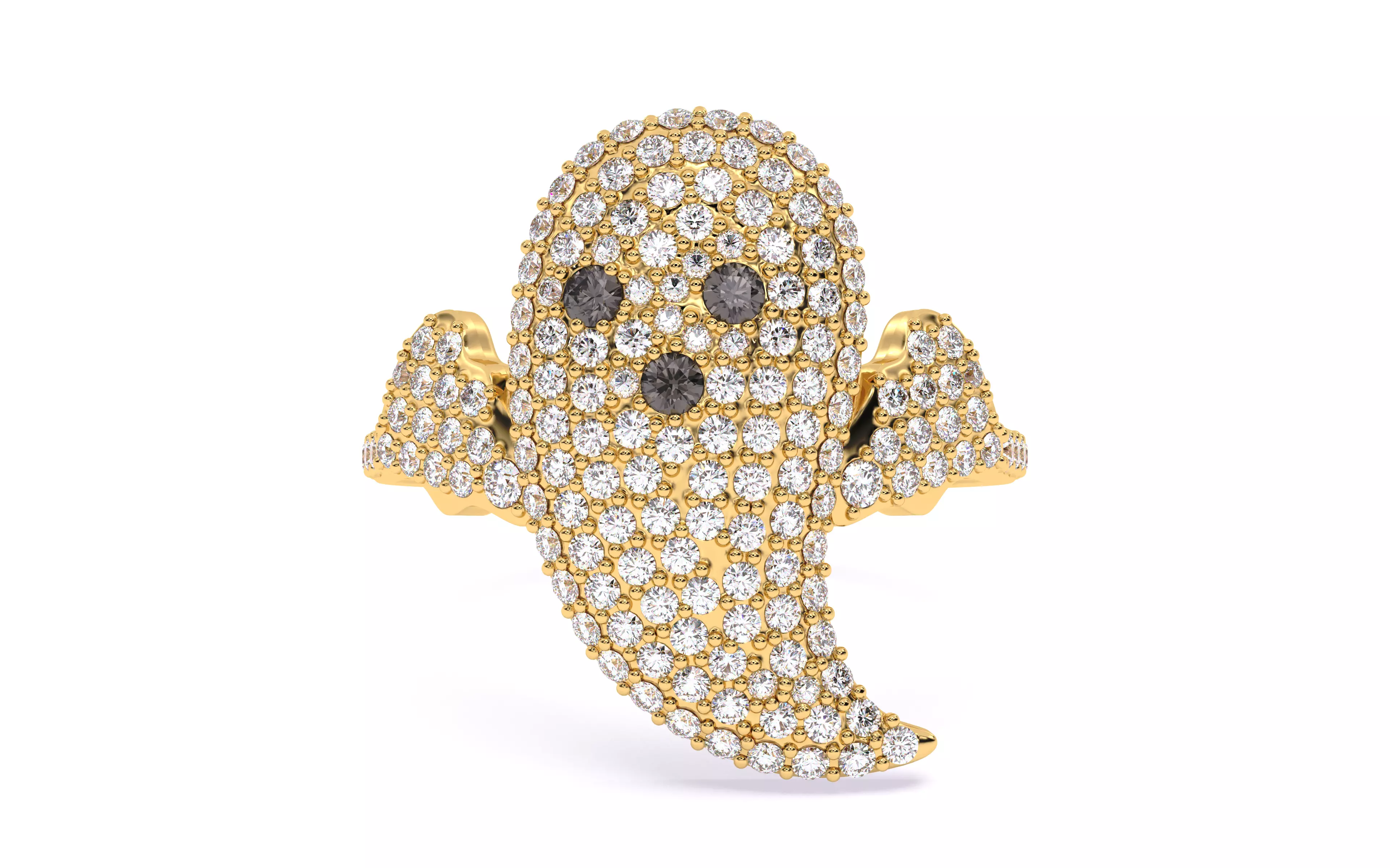 Halloween Ghost Spooky Ring 3dm stl renders details 3D print model_11