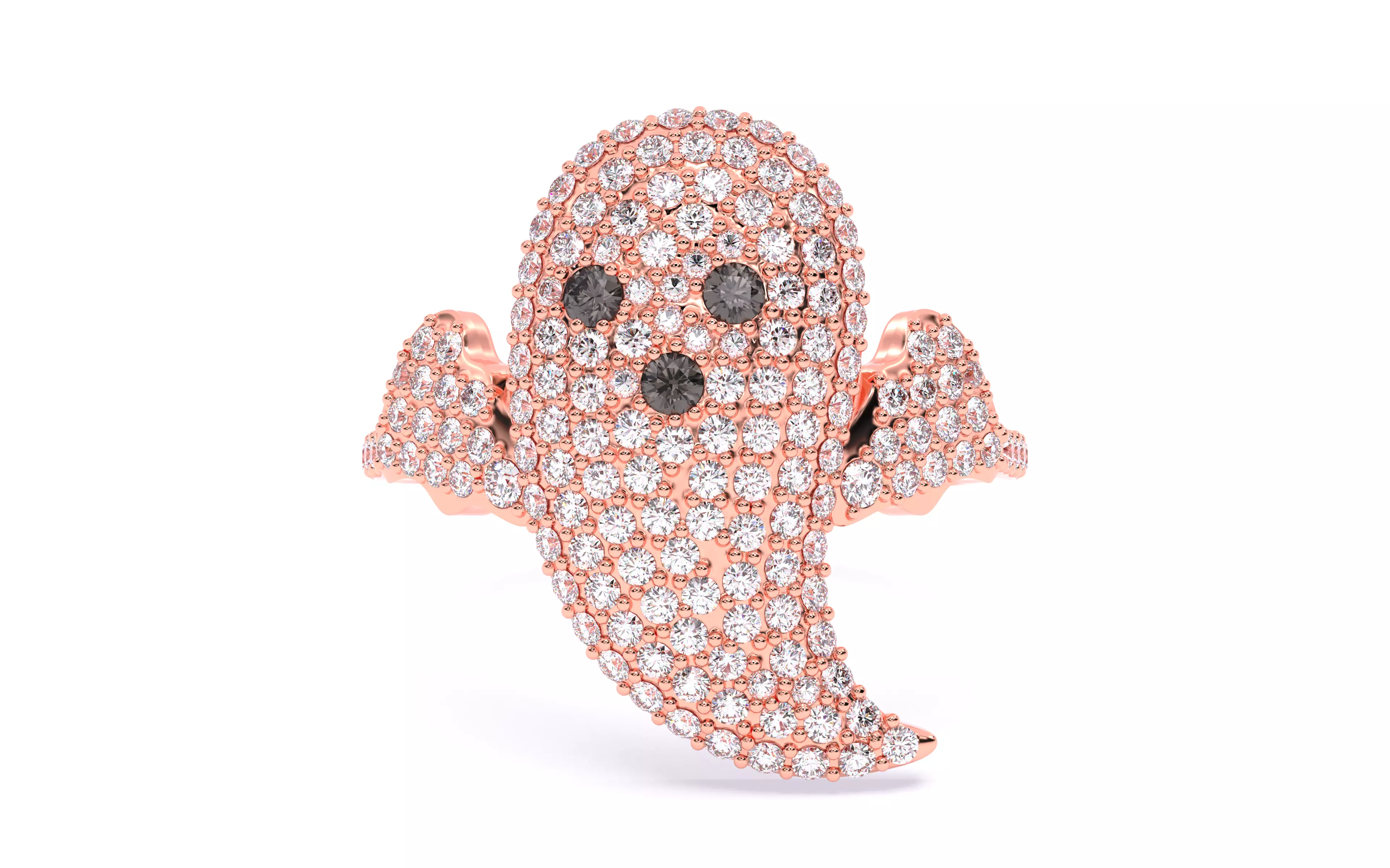 Halloween Ghost Spooky Ring 3dm stl renders details 3D print model_0