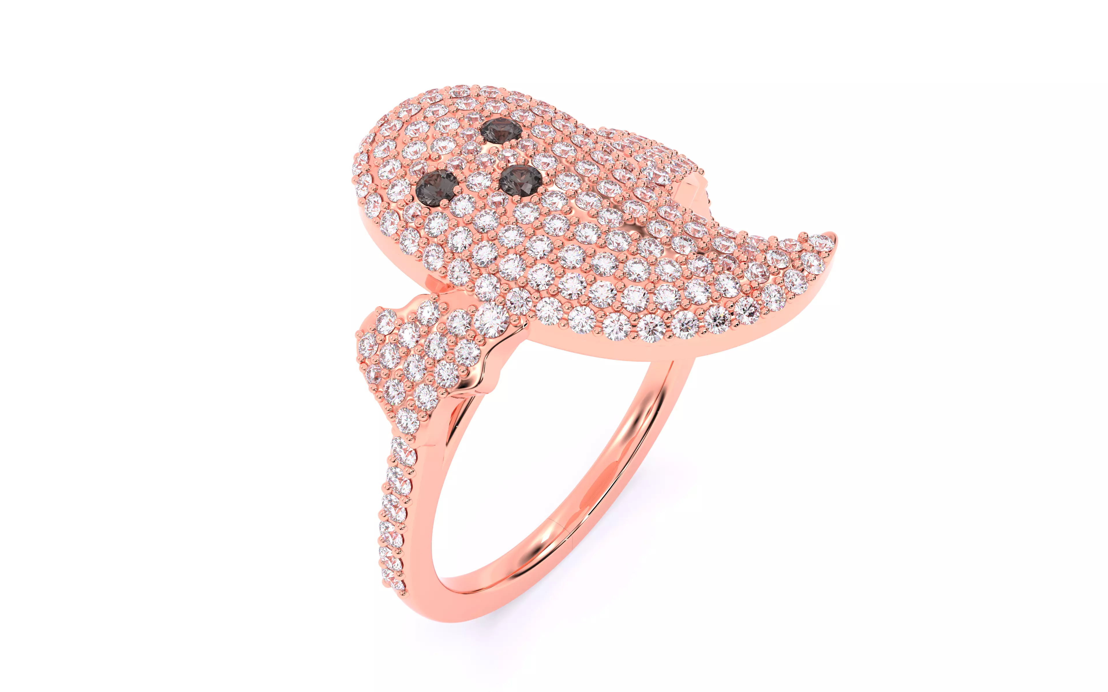 Halloween Ghost Spooky Ring 3dm stl renders details 3D print model_27