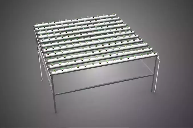 HYDROPONIC FARM SETUP SEEDLINGS GROW NET POTS PARALLEL NFT PIPES 3D model HYDROPONIC FARM SETUP SEEDLINGS GROW NET POTS PARALLEL NFT PIPES 3D model