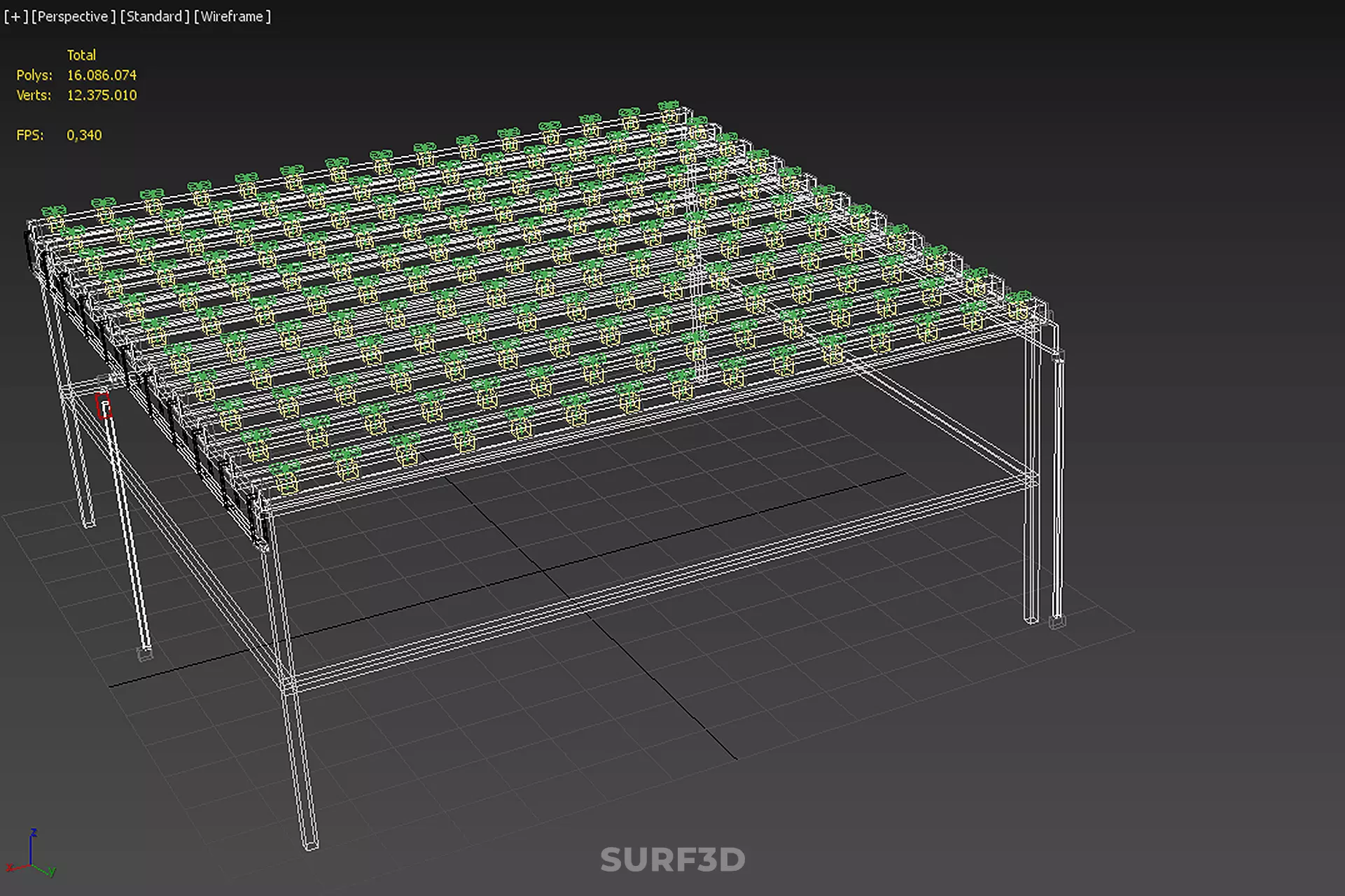 HYDROPONIC FARM SETUP SEEDLINGS GROW NET POTS PARALLEL NFT PIPES 3D model_32
