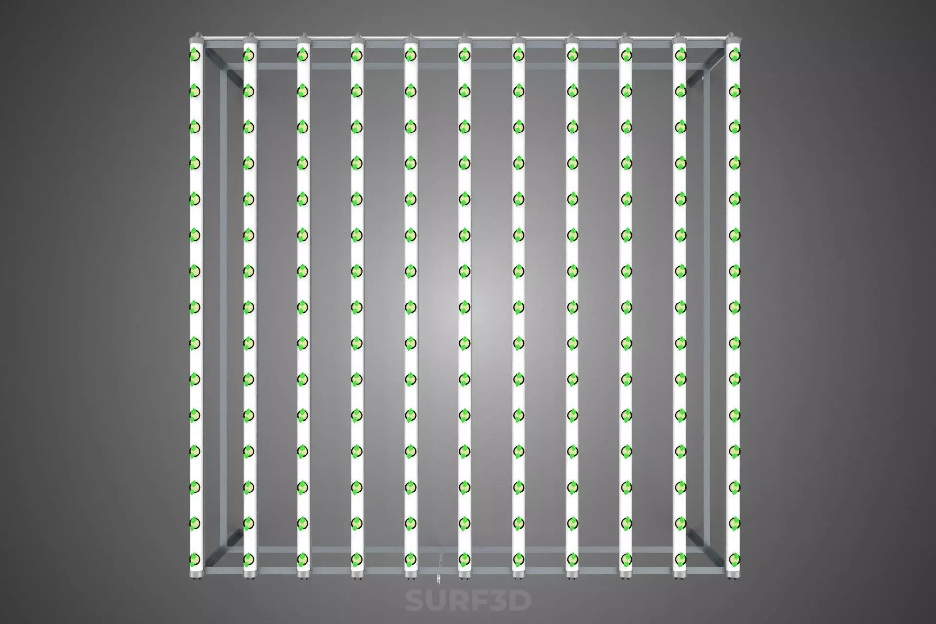 HYDROPONIC FARM SETUP SEEDLINGS GROW NET POTS PARALLEL NFT PIPES 3D model_18