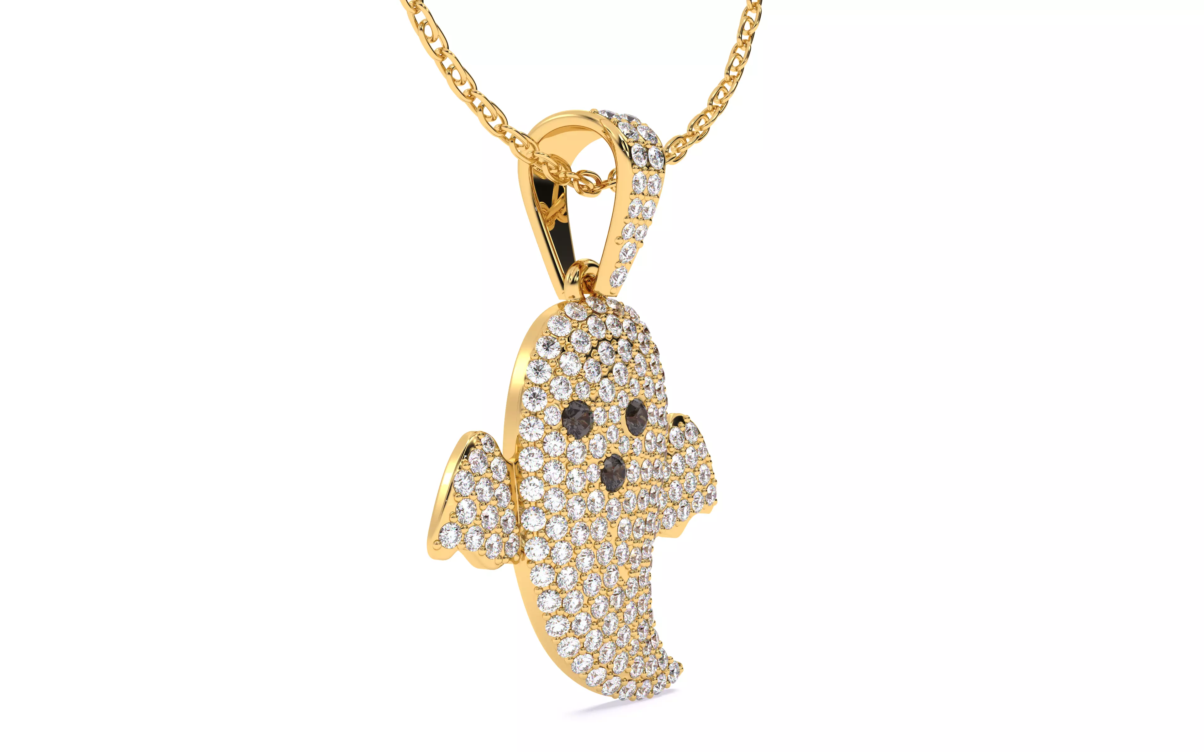 Halloween Ghost Spooky Pendant 3dm stl renders details 3D print model_23