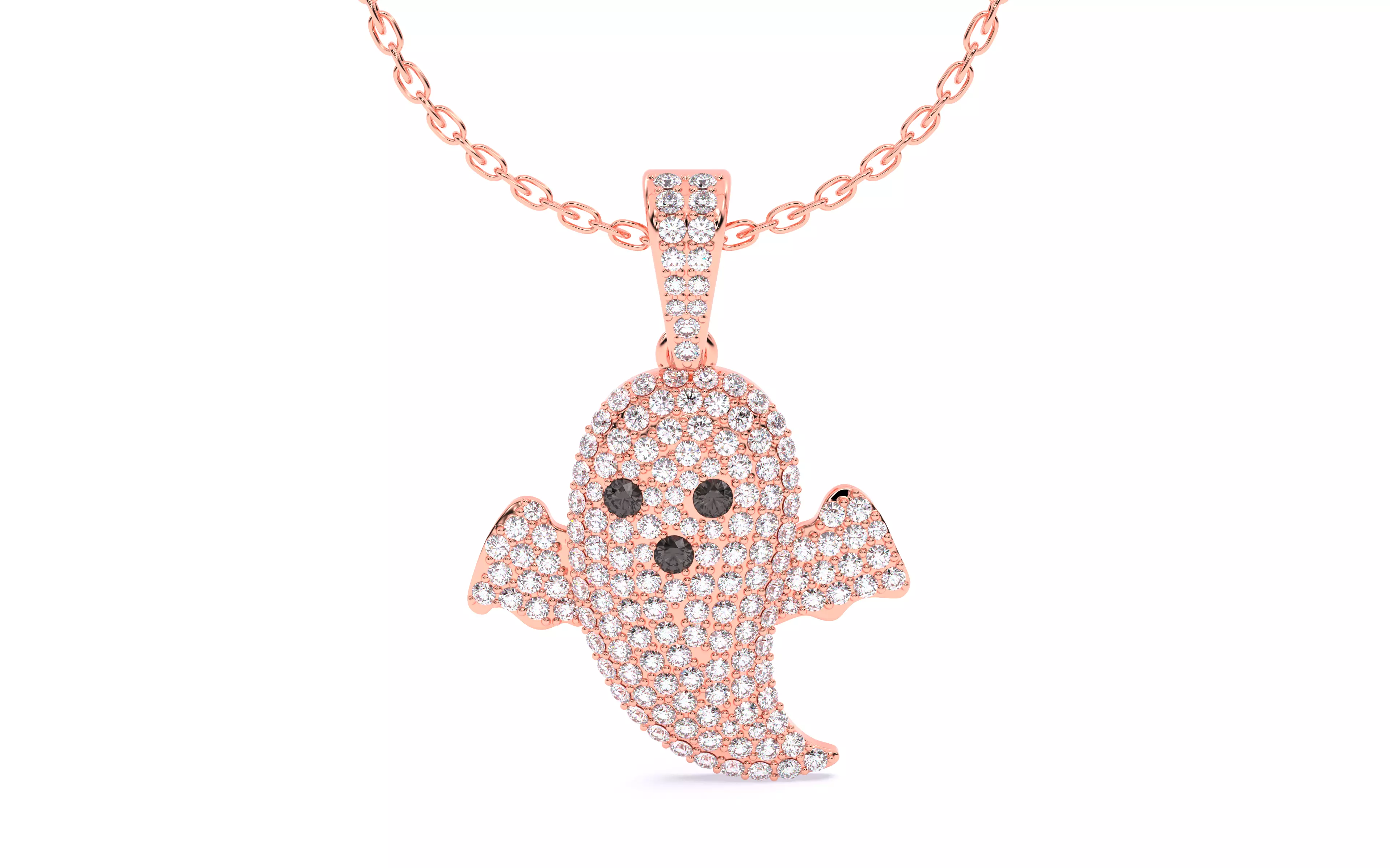 Halloween Ghost Spooky Pendant 3dm stl renders details 3D print model_0