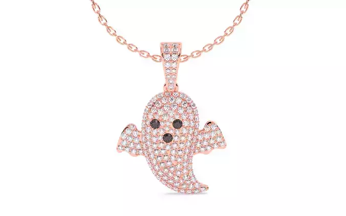 Halloween Ghost Spooky Pendant 3dm stl renders details 3D print model