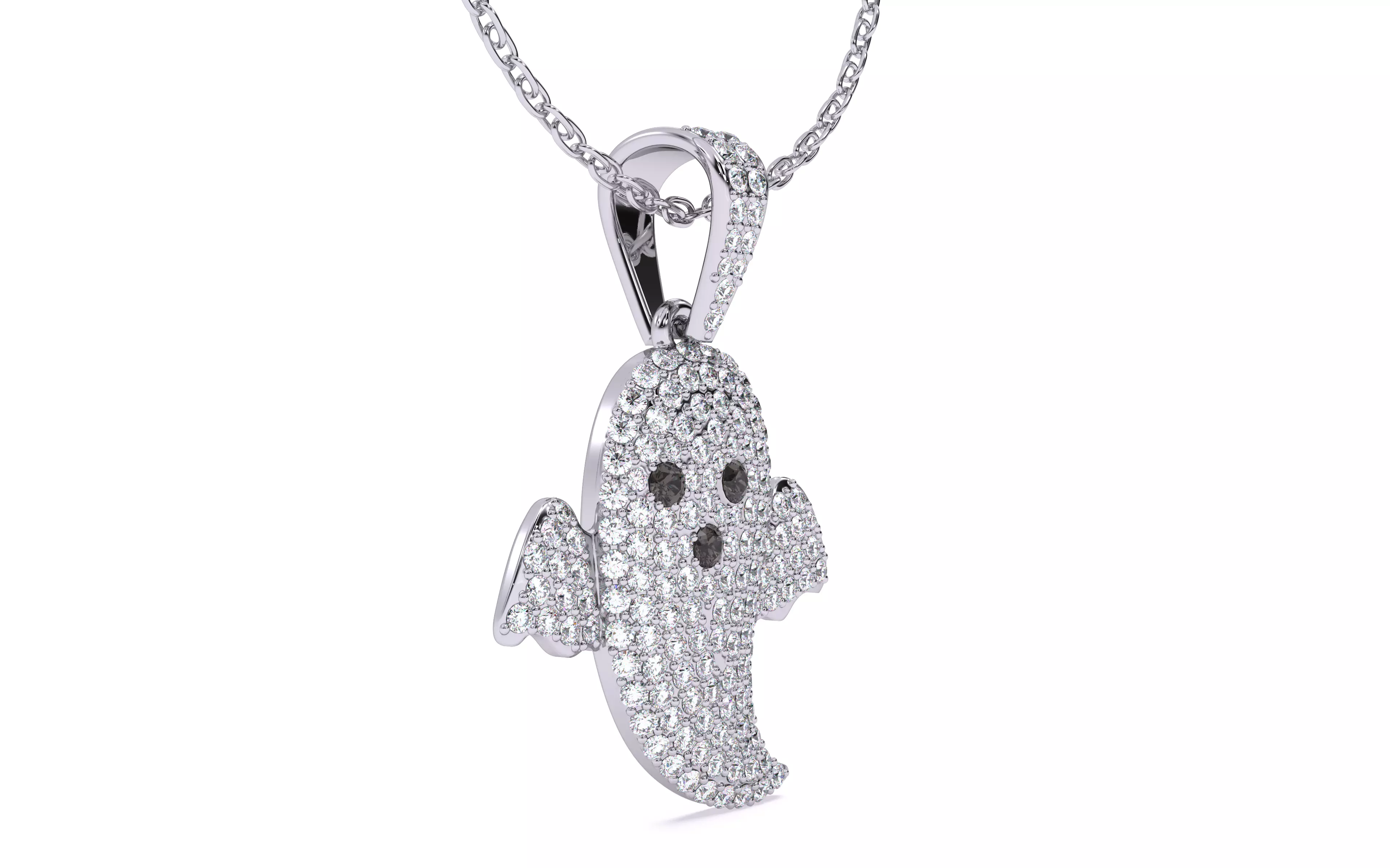 Halloween Ghost Spooky Pendant 3dm stl renders details 3D print model_2