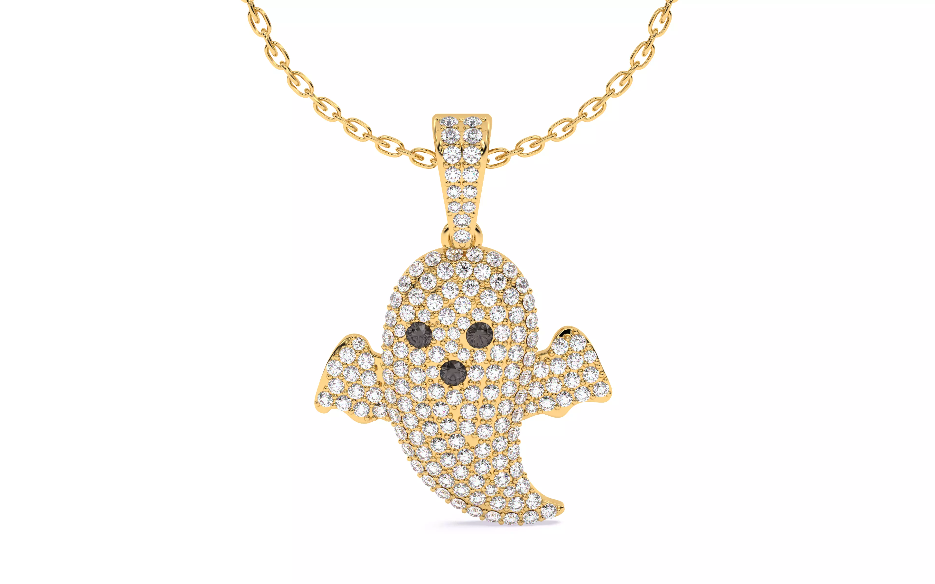 Halloween Ghost Spooky Pendant 3dm stl renders details 3D print model_21