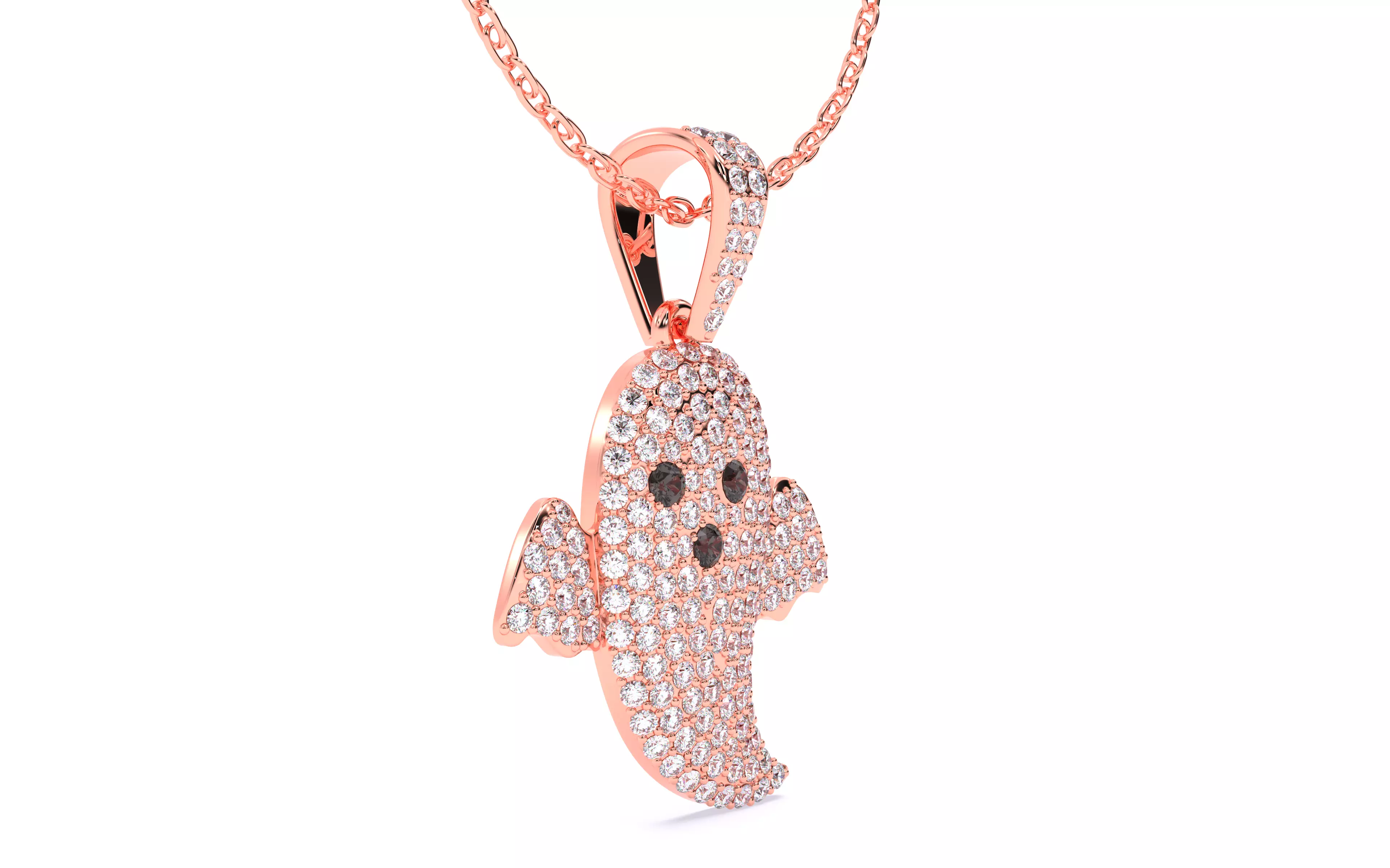 Halloween Ghost Spooky Pendant 3dm stl renders details 3D print model_3