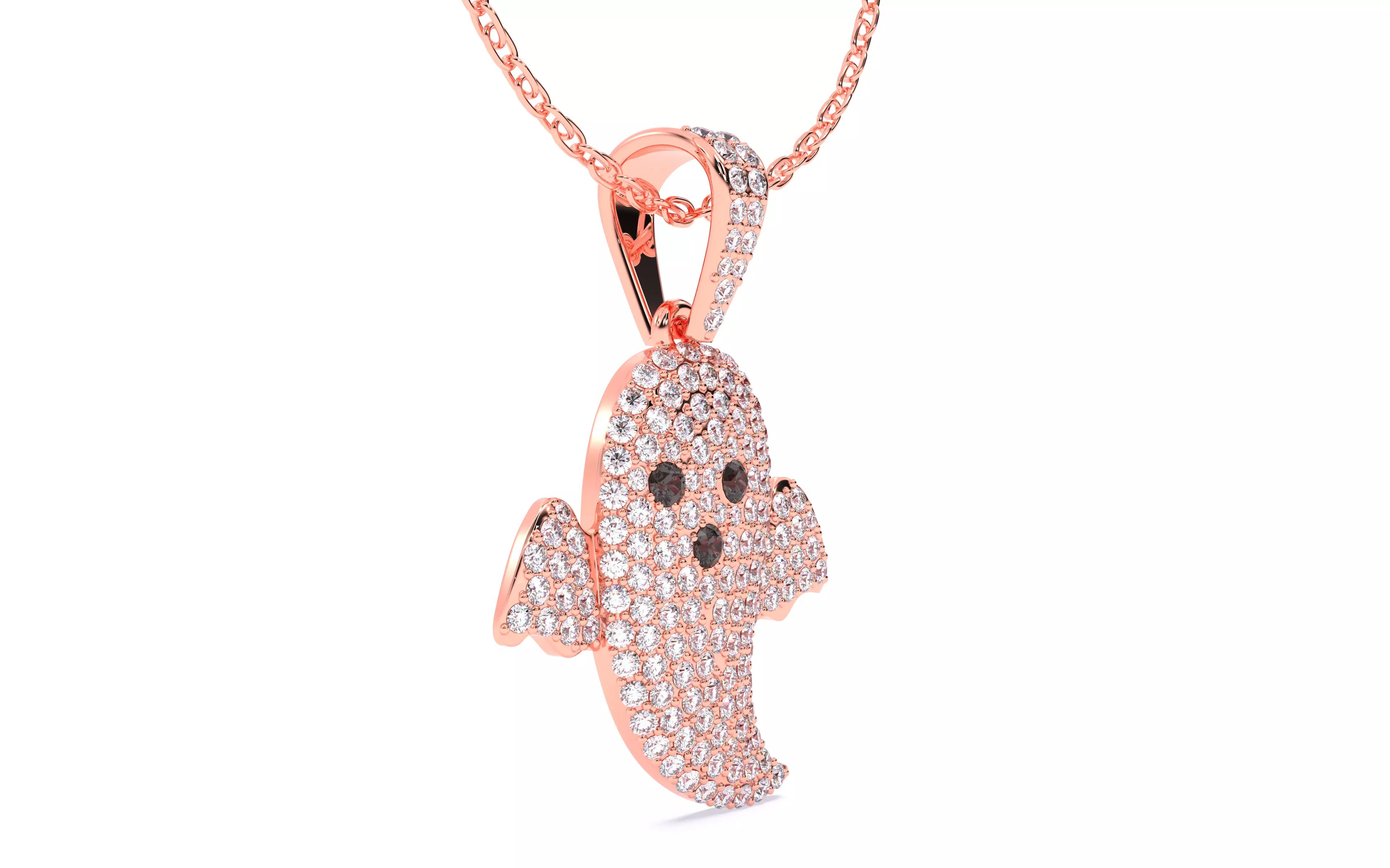 Halloween Ghost Spooky Pendant 3dm stl renders details 3D print model_4