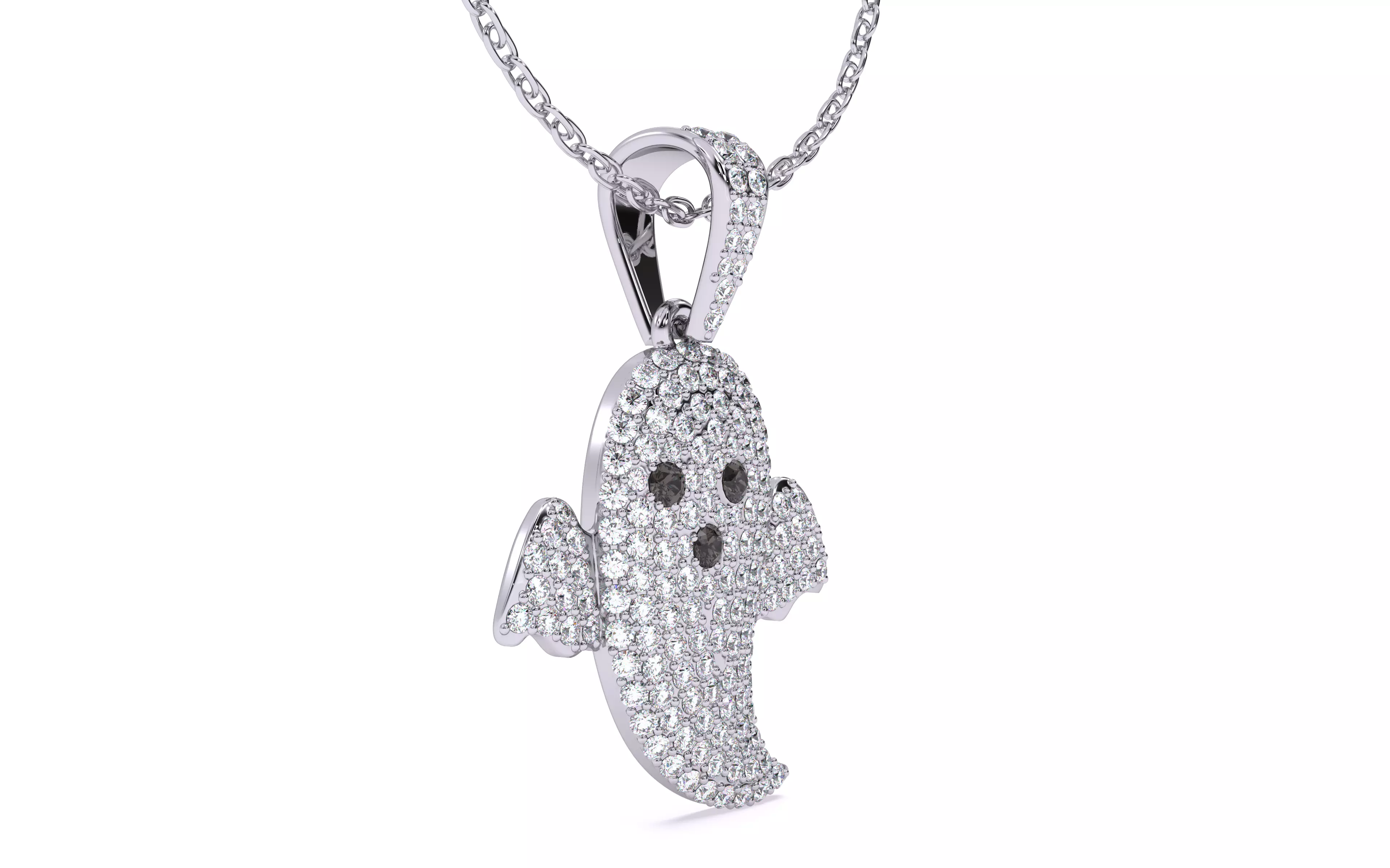 Halloween Ghost Spooky Pendant 3dm stl renders details 3D print model_24