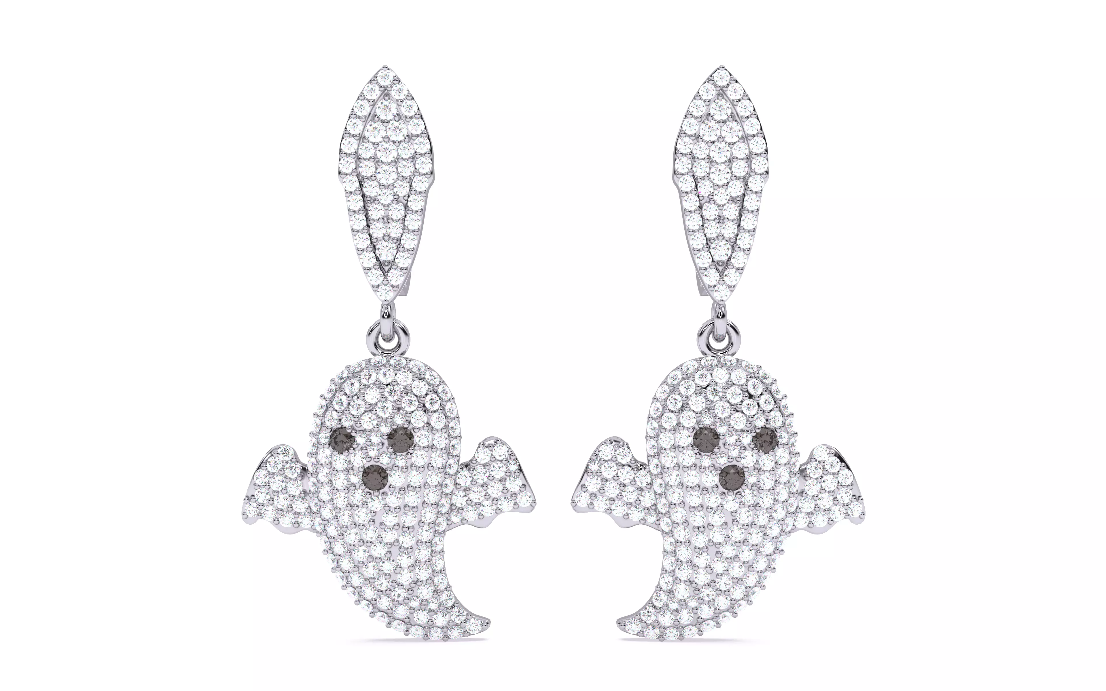 Halloween Ghost Spooky Earrings 3dm stl renders details 3D print model_3