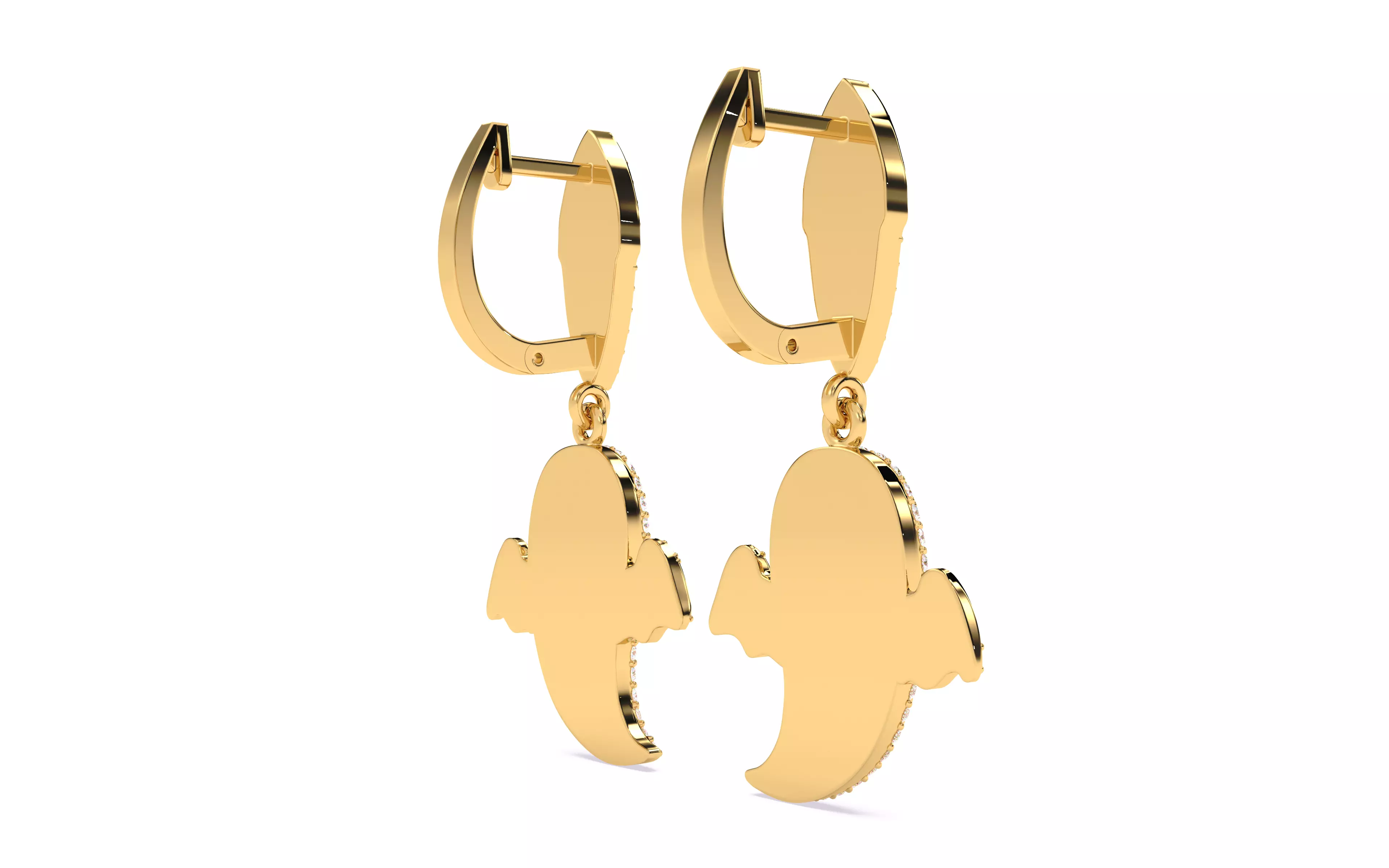 Halloween Ghost Spooky Earrings 3dm stl renders details 3D print model_24