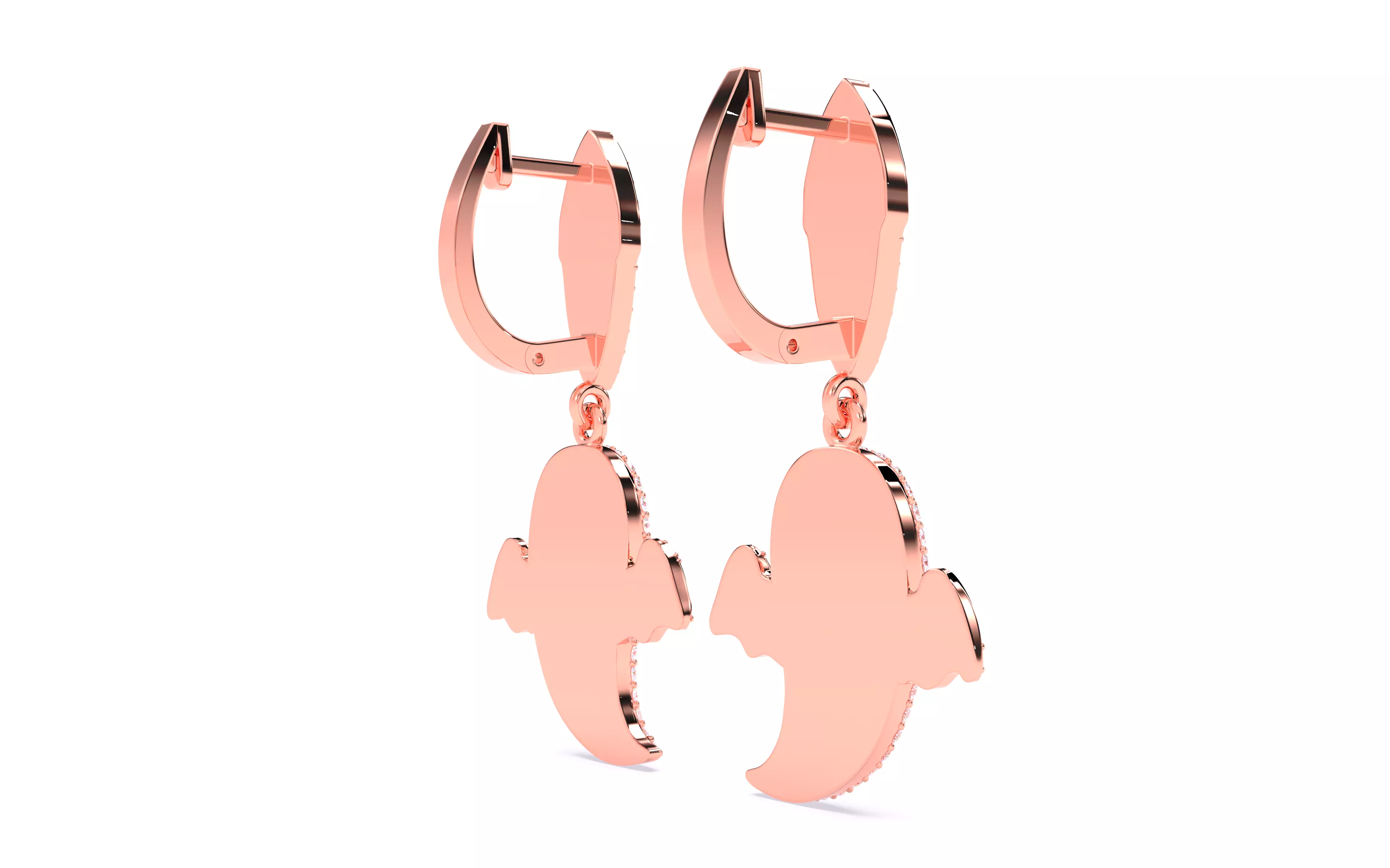 Halloween Ghost Spooky Earrings 3dm stl renders details 3D print model_18