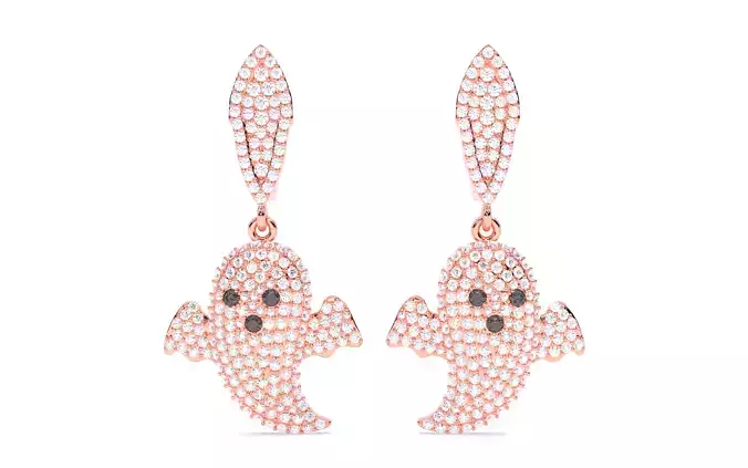 Halloween Ghost Spooky Earrings 3dm stl renders details 3D print model Halloween Ghost Spooky Earrings 3dm stl renders details 3D print model