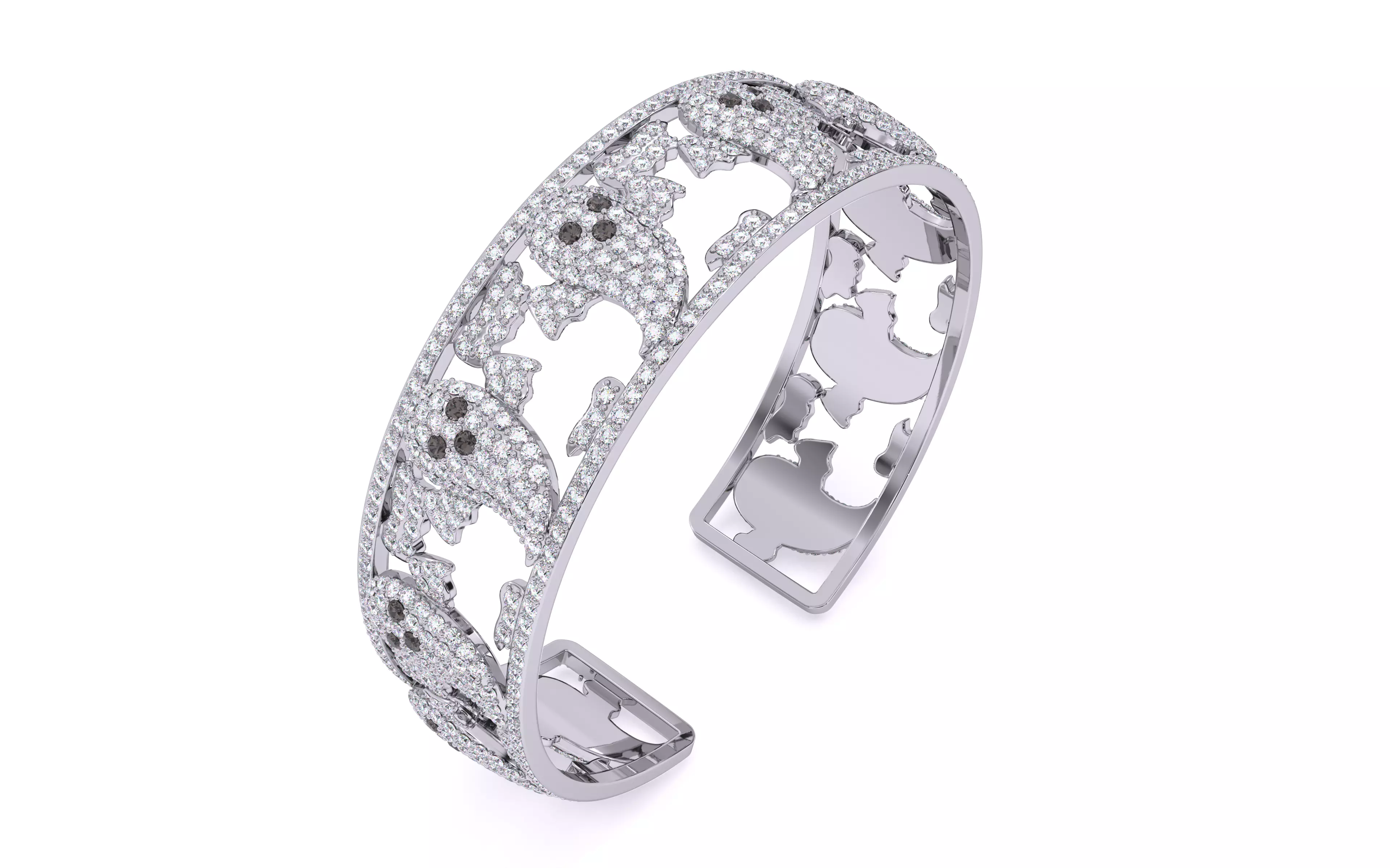 Halloween Ghost Spooky Bracelet 3dm stl renders details 3D print model_14