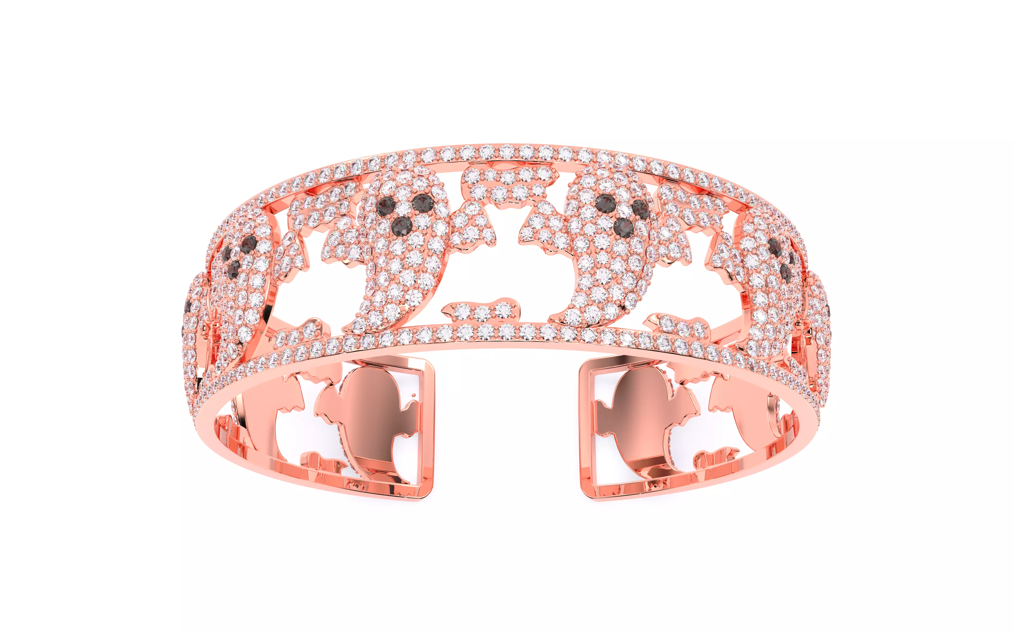 Halloween Ghost Spooky Bracelet 3dm stl renders details 3D print model_18