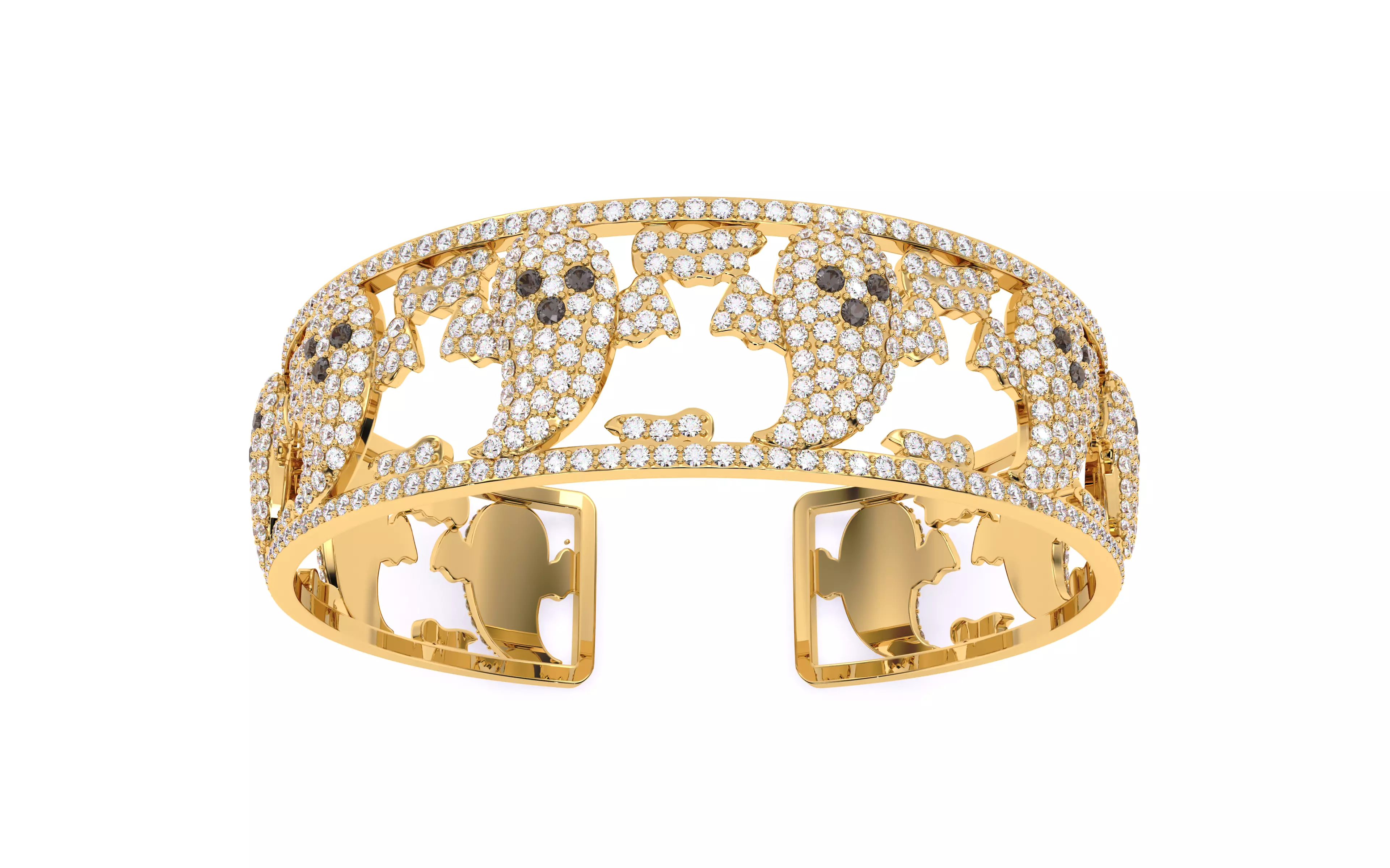 Halloween Ghost Spooky Bracelet 3dm stl renders details 3D print model_21