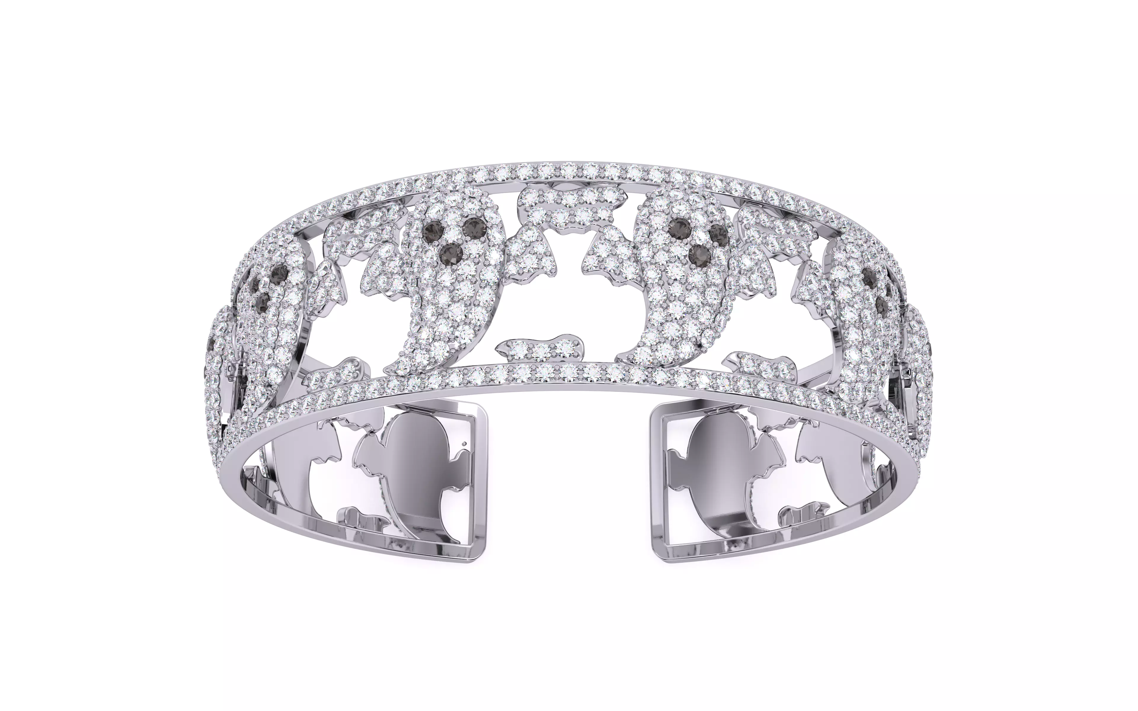 Halloween Ghost Spooky Bracelet 3dm stl renders details 3D print model_20