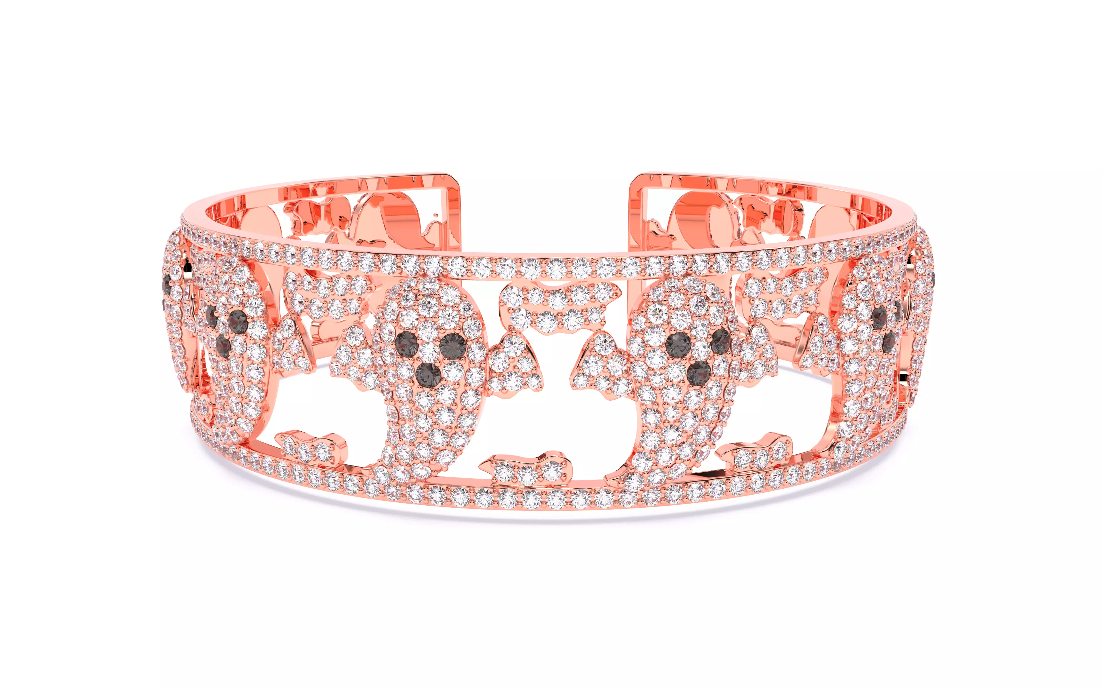 Halloween Ghost Spooky Bracelet 3dm stl renders details 3D print model_12