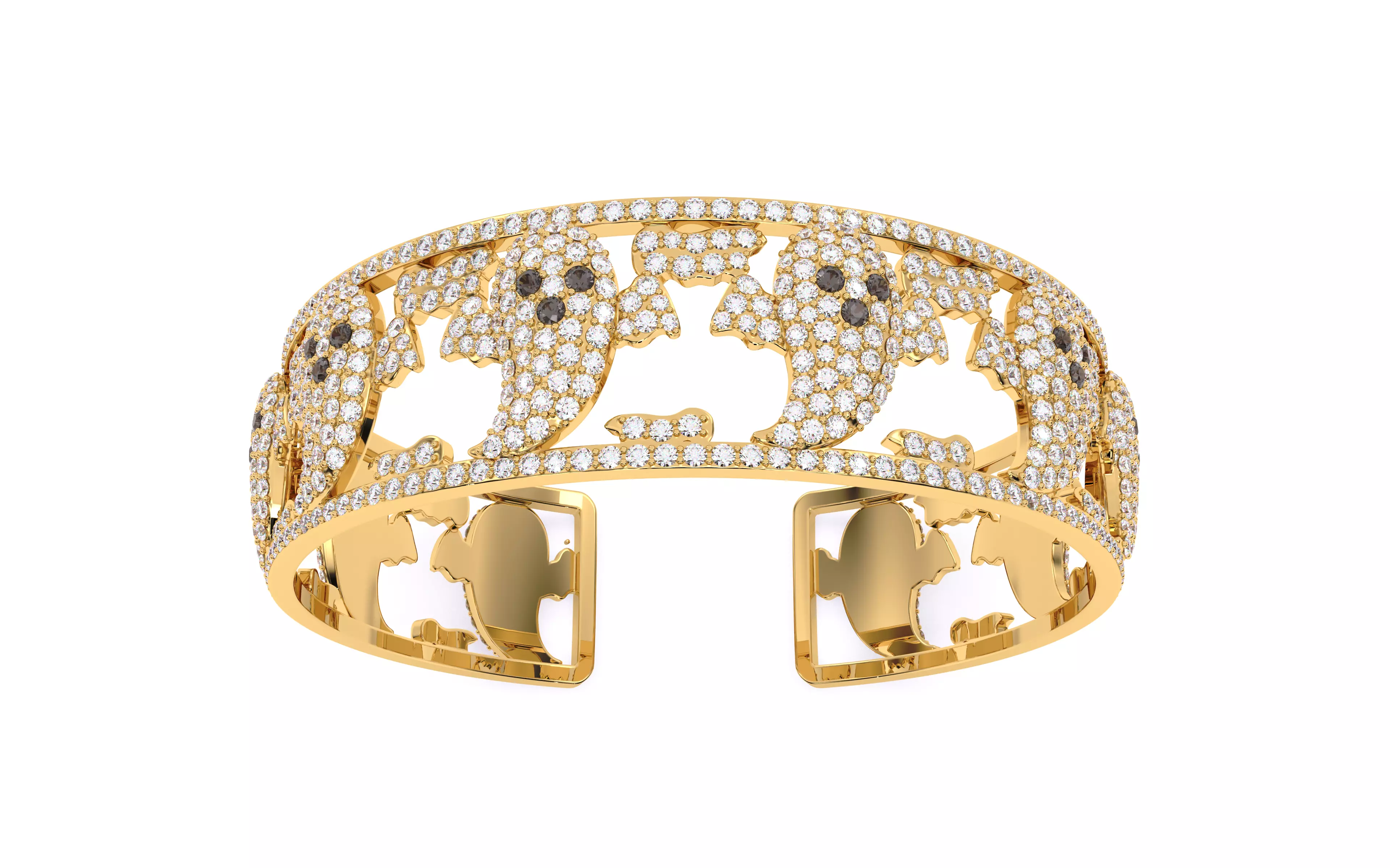 Halloween Ghost Spooky Bracelet 3dm stl renders details 3D print model_23