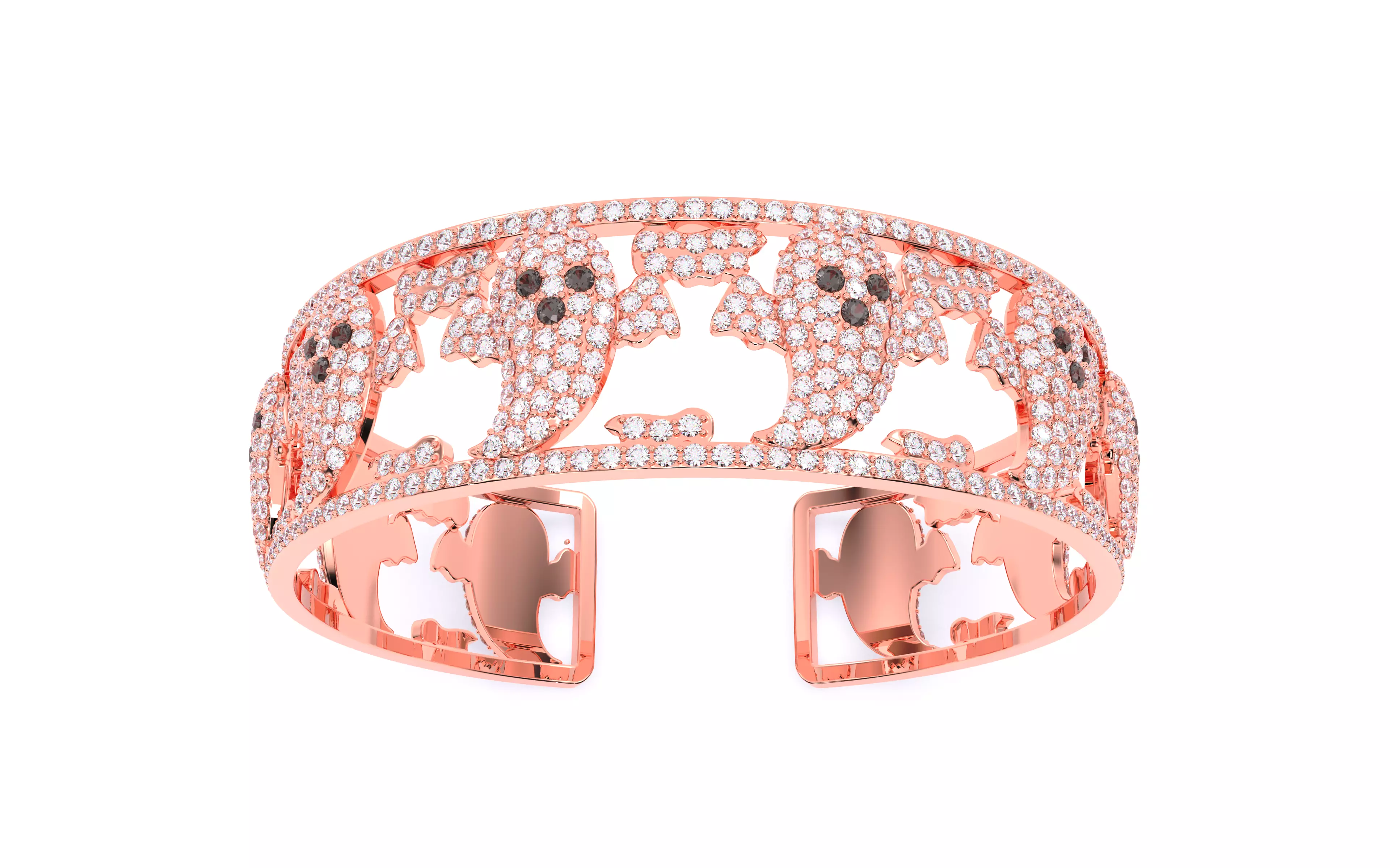 Halloween Ghost Spooky Bracelet 3dm stl renders details 3D print model_1