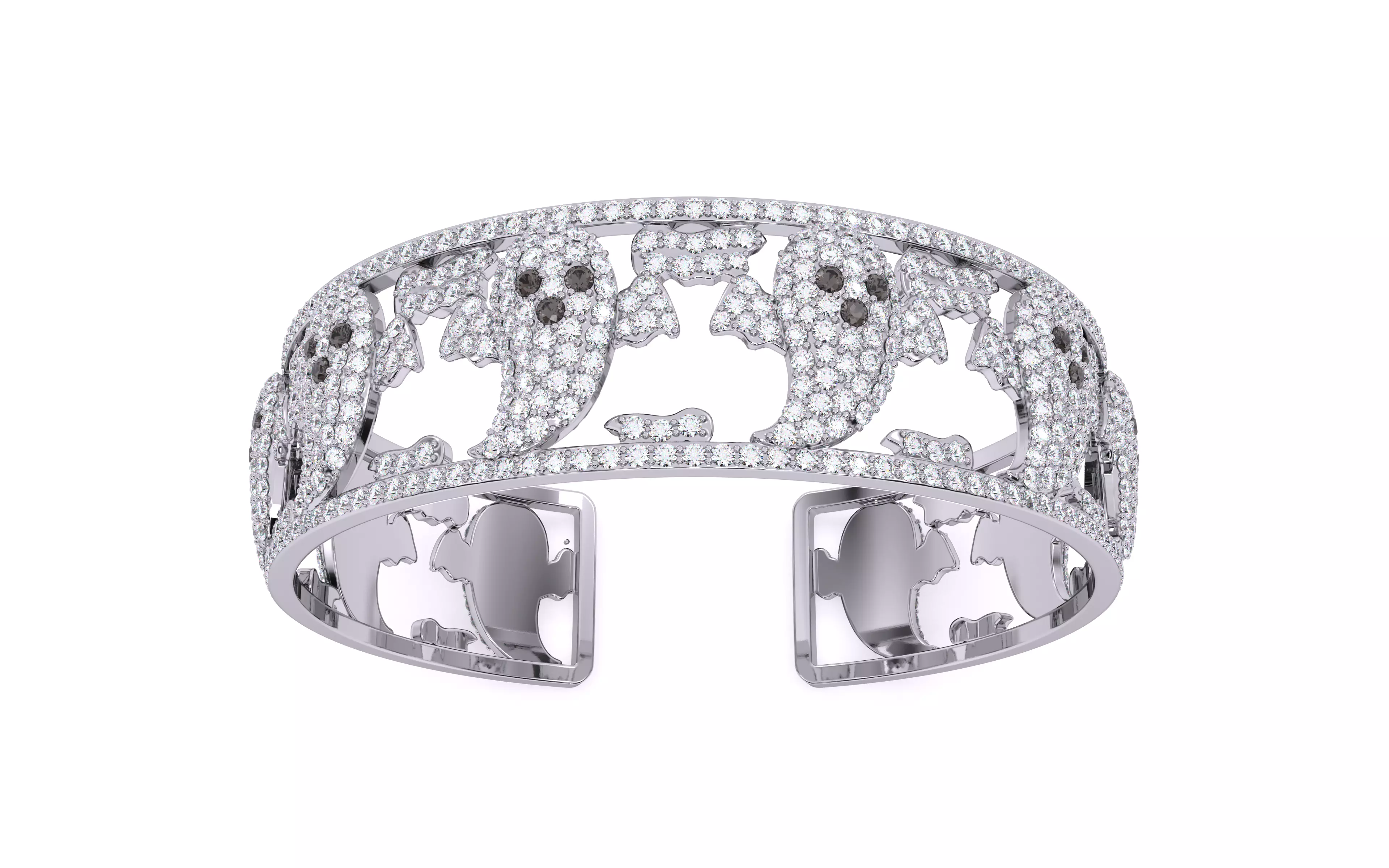 Halloween Ghost Spooky Bracelet 3dm stl renders details 3D print model_19