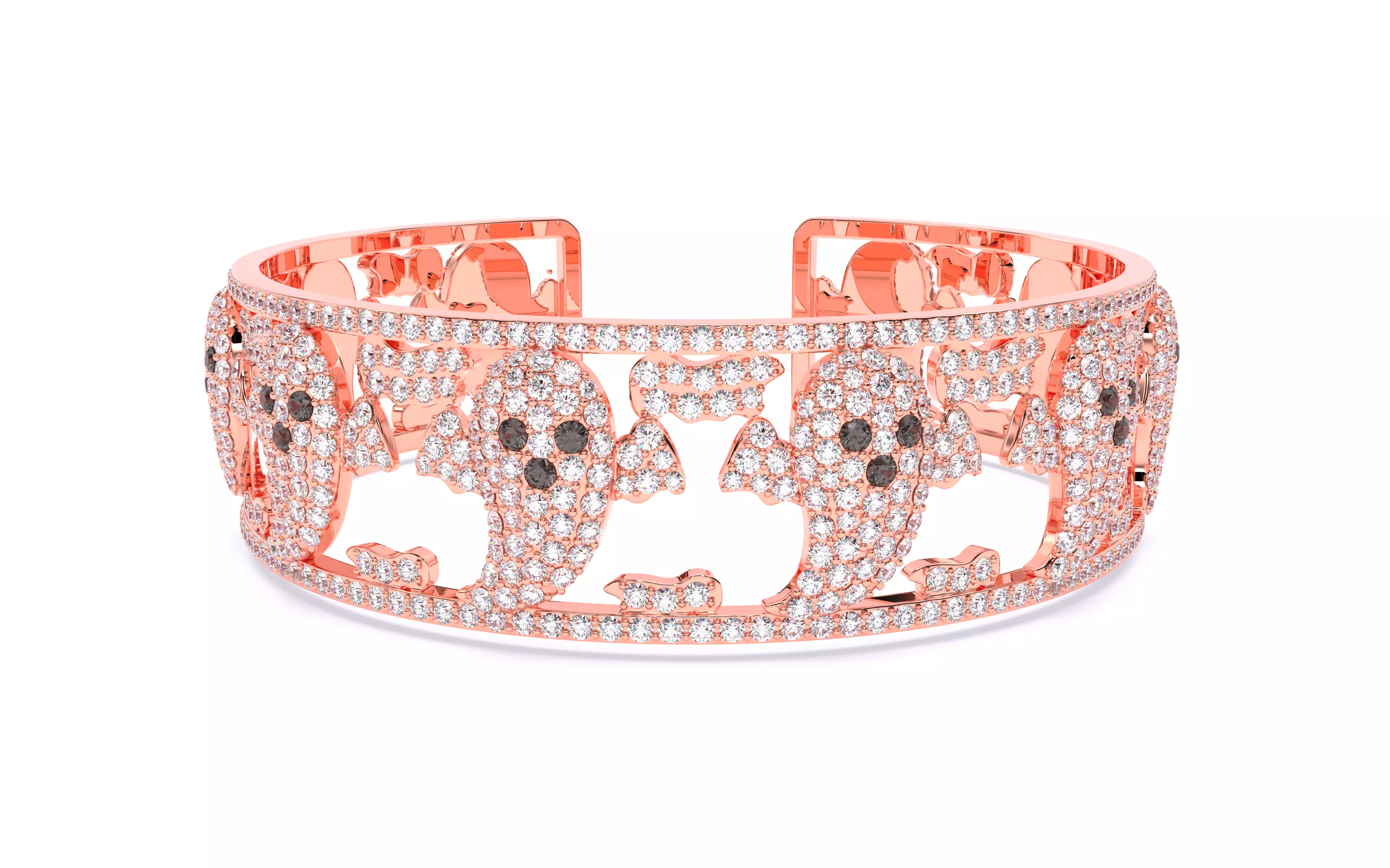 Halloween Ghost Spooky Bracelet 3dm stl renders details 3D print model_0