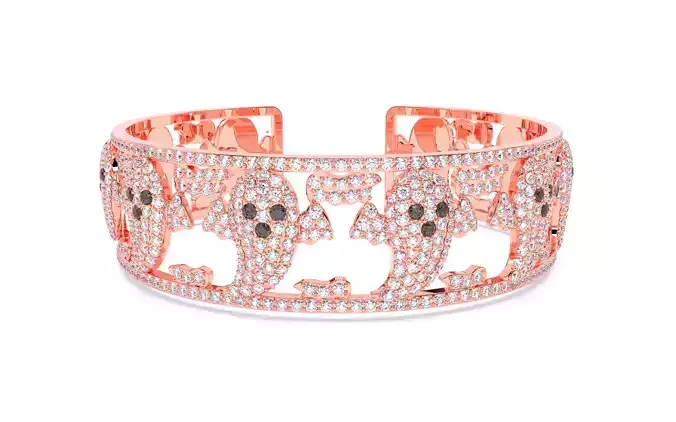 Halloween Ghost Spooky Bracelet 3dm stl renders details 3D print model