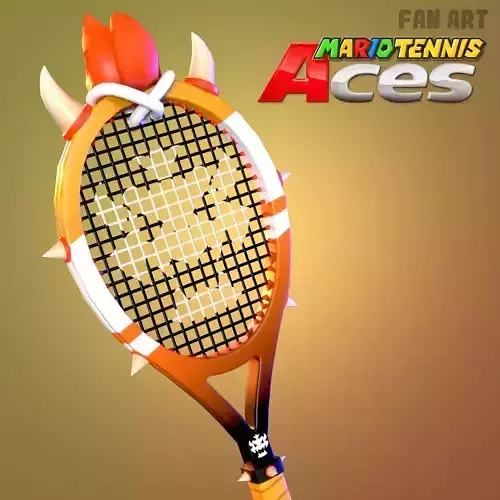 Stylized Tennis Racket Low Poly Textured Low-poly 3D model